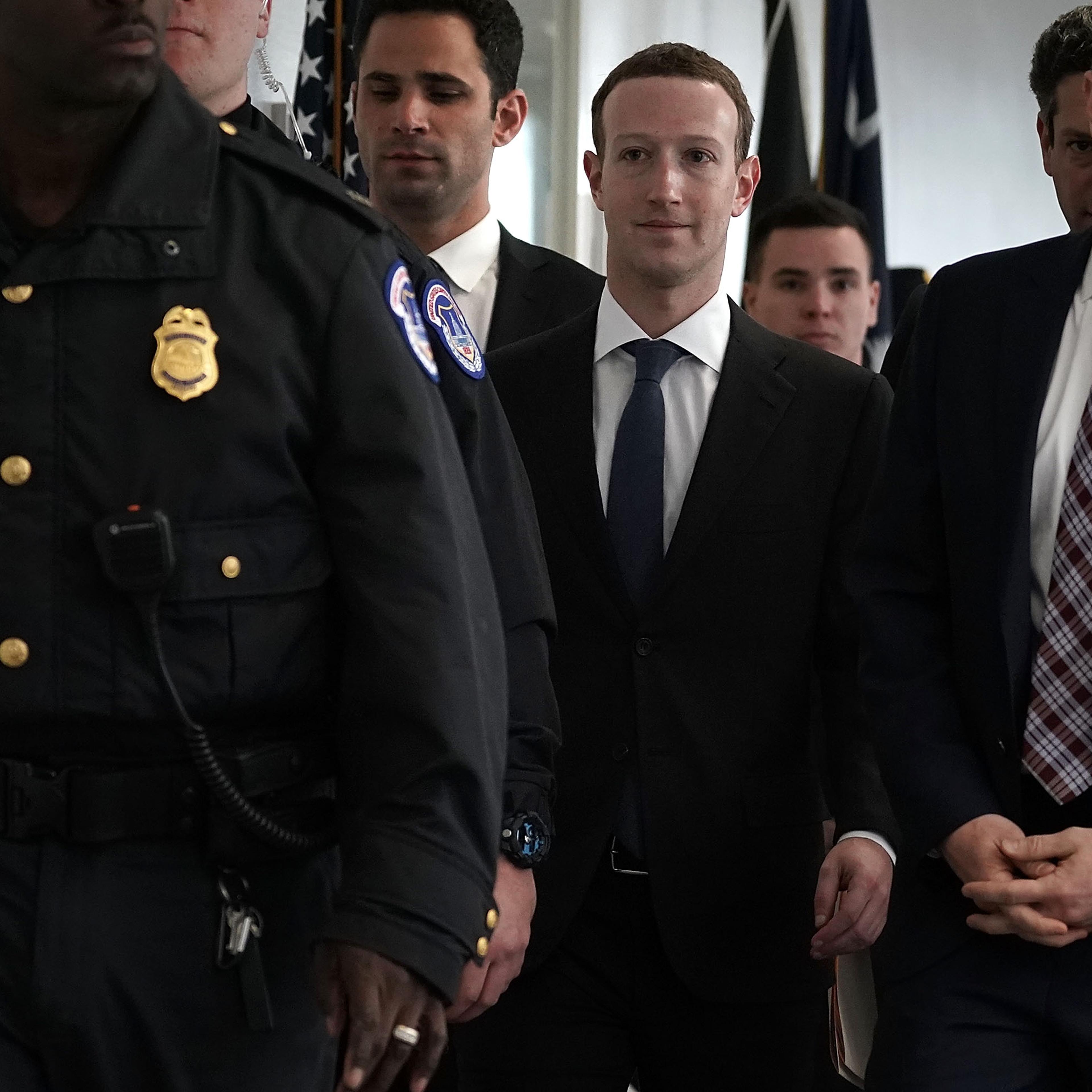 Facebook CEO Mark Zuckerberg Meets With Members Of Congress On Capitol Hill