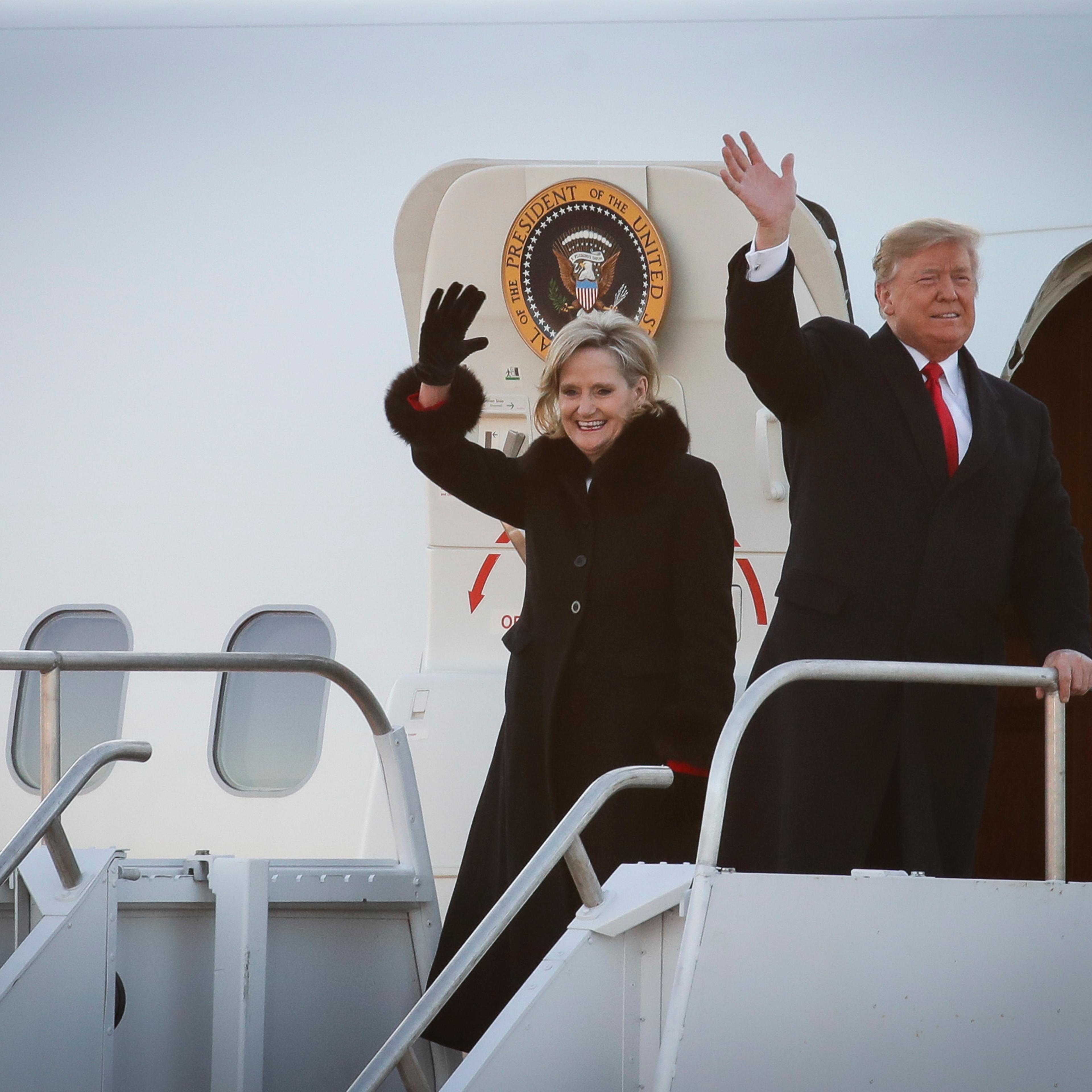 President Trump Holds Rally For Mississippi GOP Senate Candidate Cindy Hyde-Smith In Tupelo