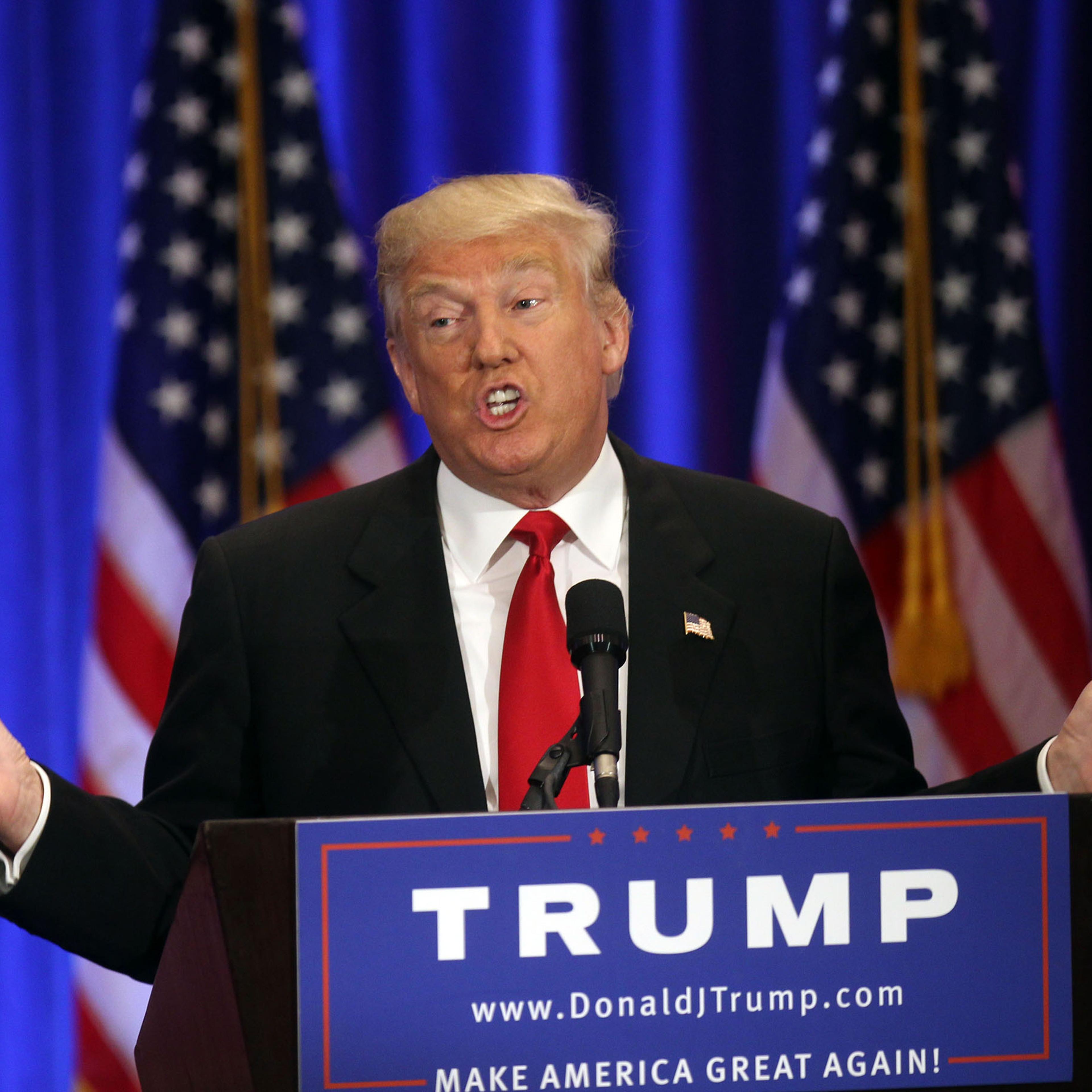 Donald Trump gives campaign speech at Trump SoHo in New York City on June 22, 2016.