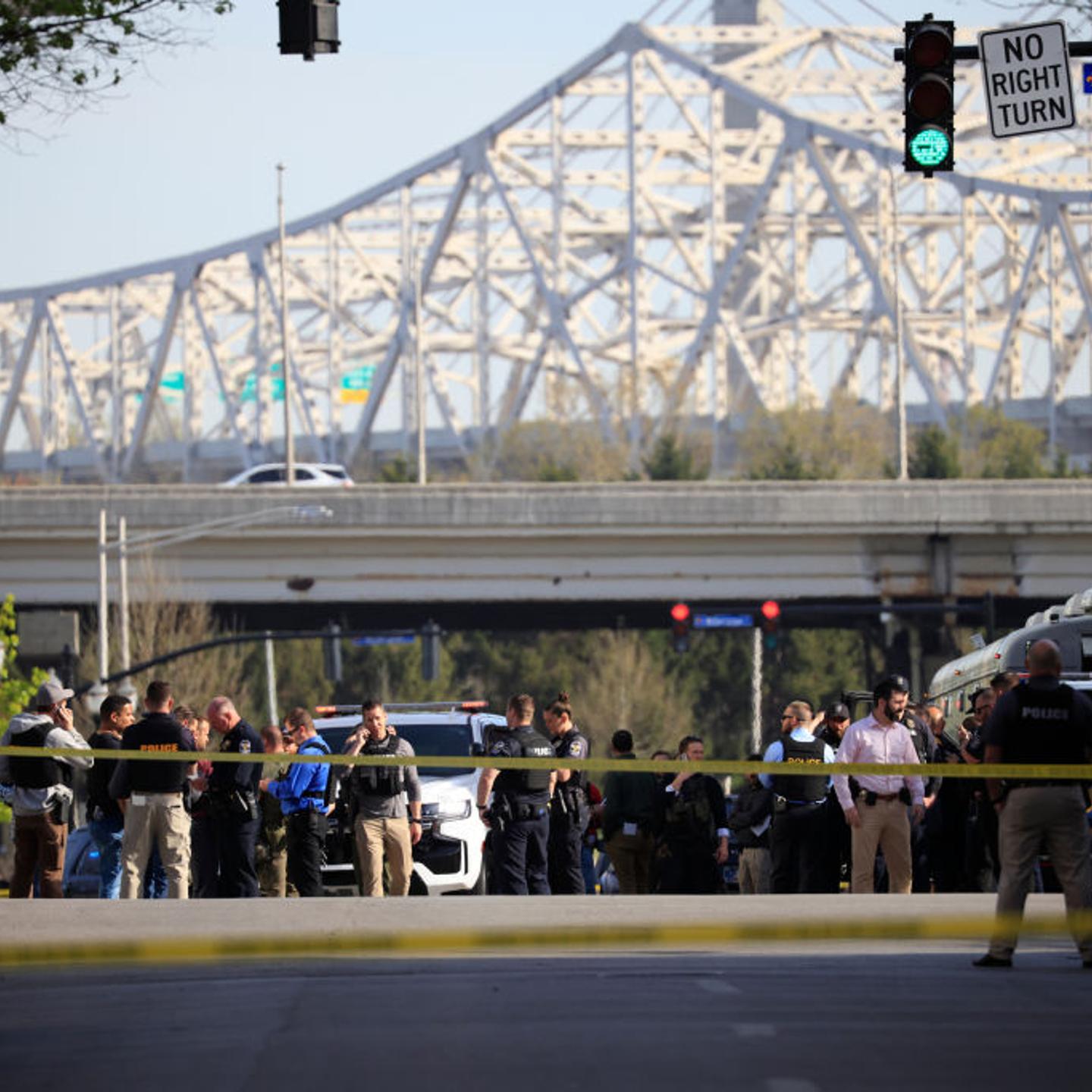 Police Work The Scene Of A Shooting In Louisville, Kentucky