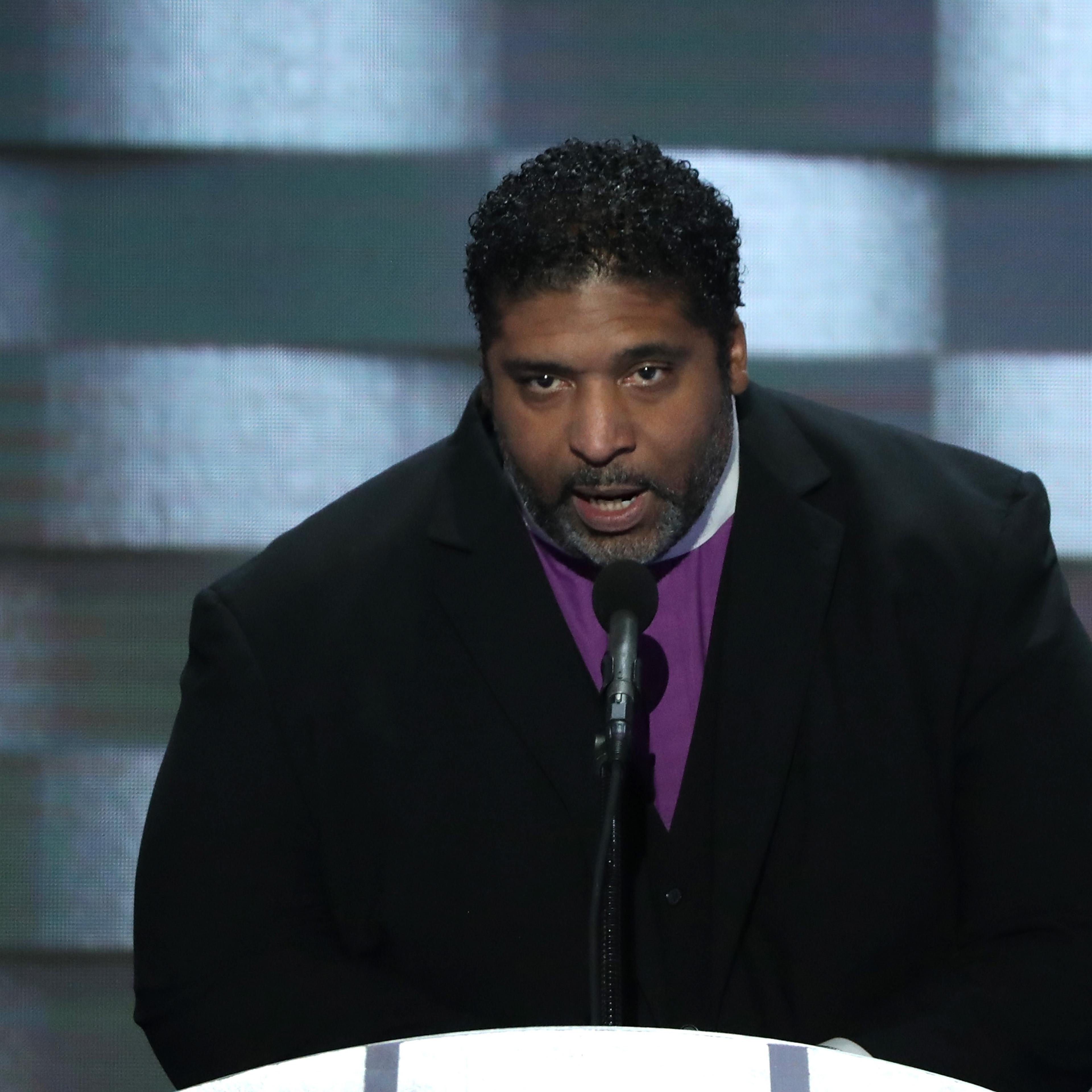 Reverend William Barber delivers remarks on the fourth day of the Democratic National Convention at the Wells Fargo Center in Philadelphia on July 28, 2016.