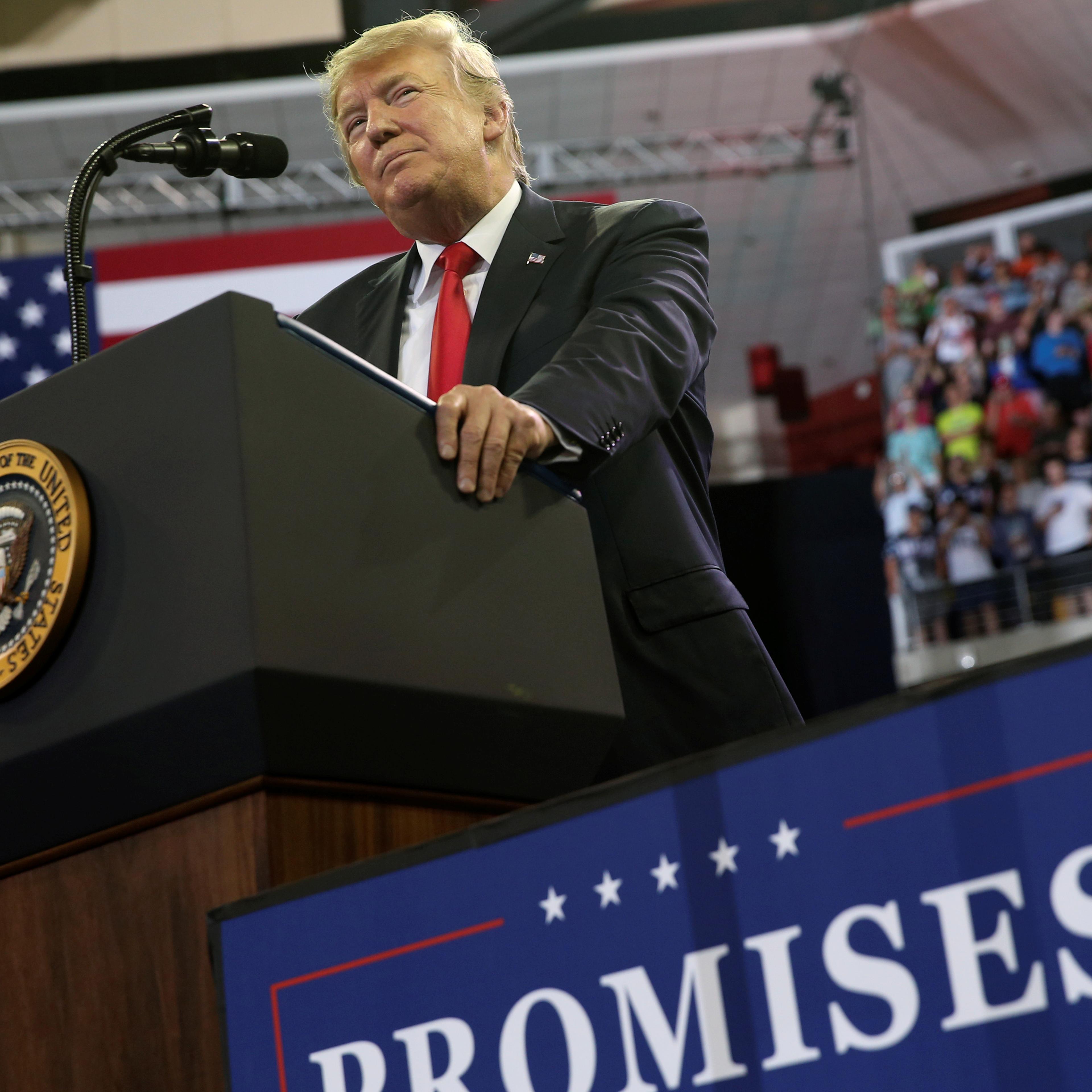 U.S. President Trump holds a rally in Duluth, Minnesota