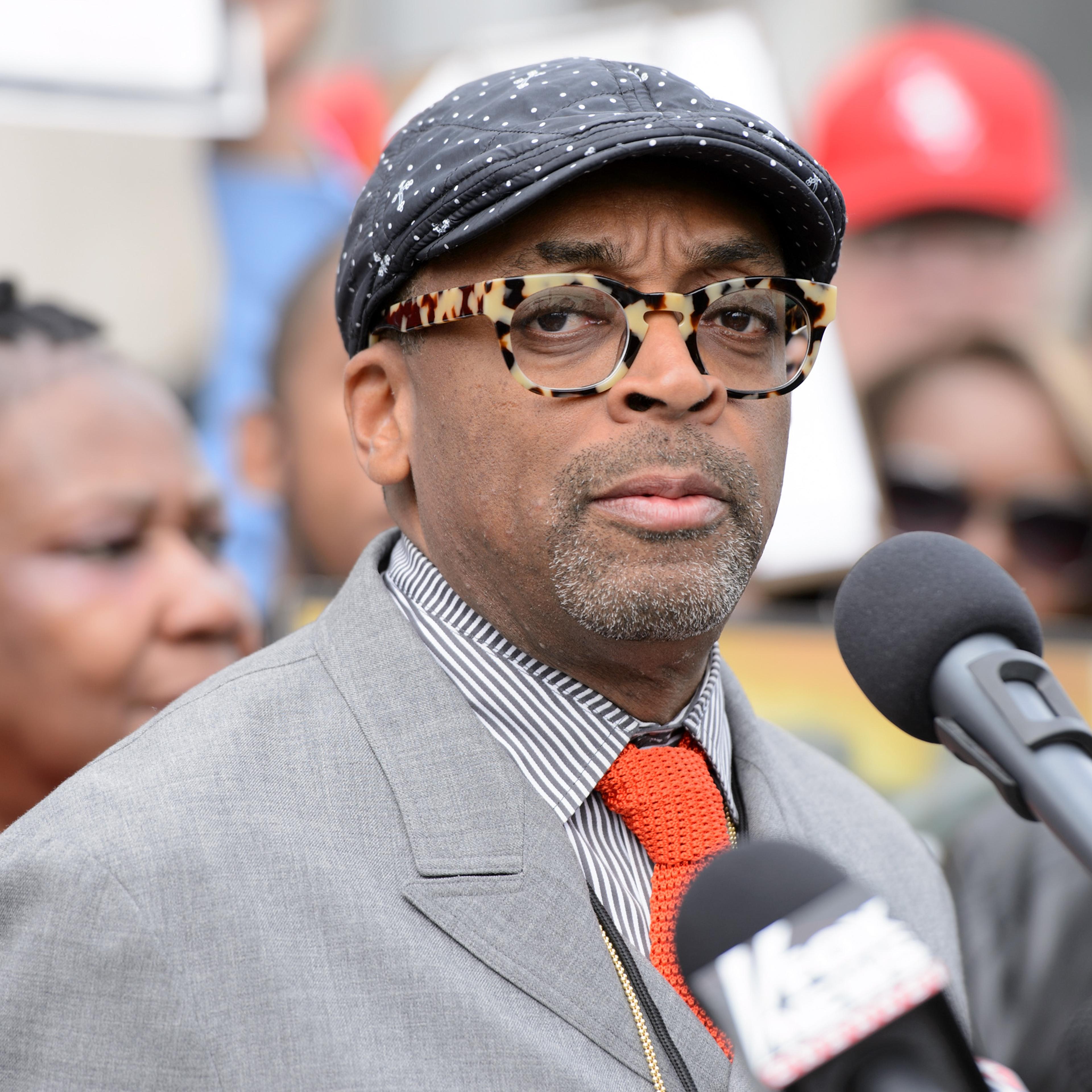 Spike Lee attends a press conference to discuss the upcoming film 'Chiraq' at St. Sabina Church on May 14, 2015 in Chicago.