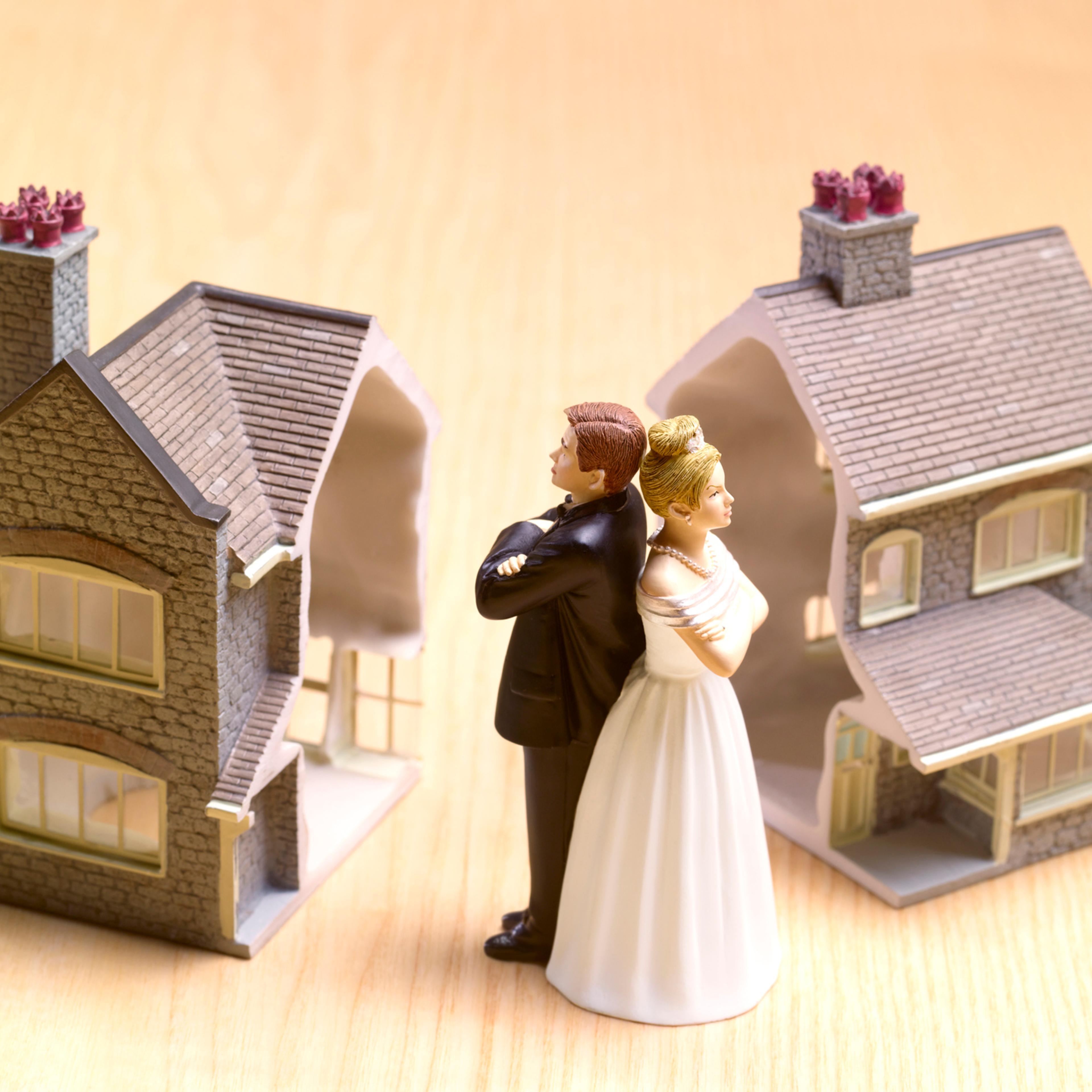 Divorce settlement house cut in half.