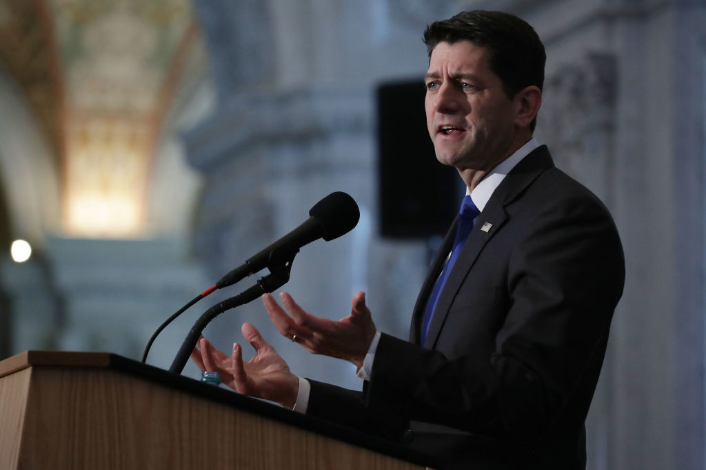 Speaker of the House Paul Ryan delivers a farewell address on Capitol Hill