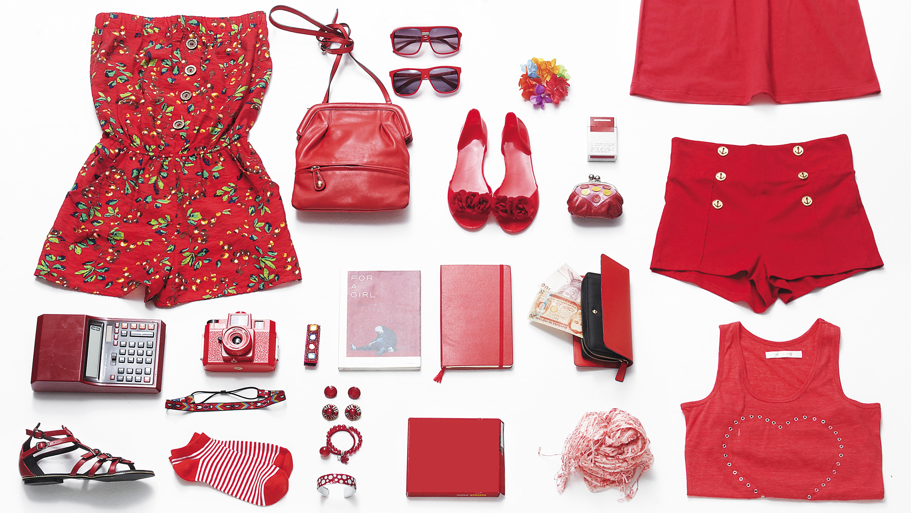 Preparing for summer vacation in red colour