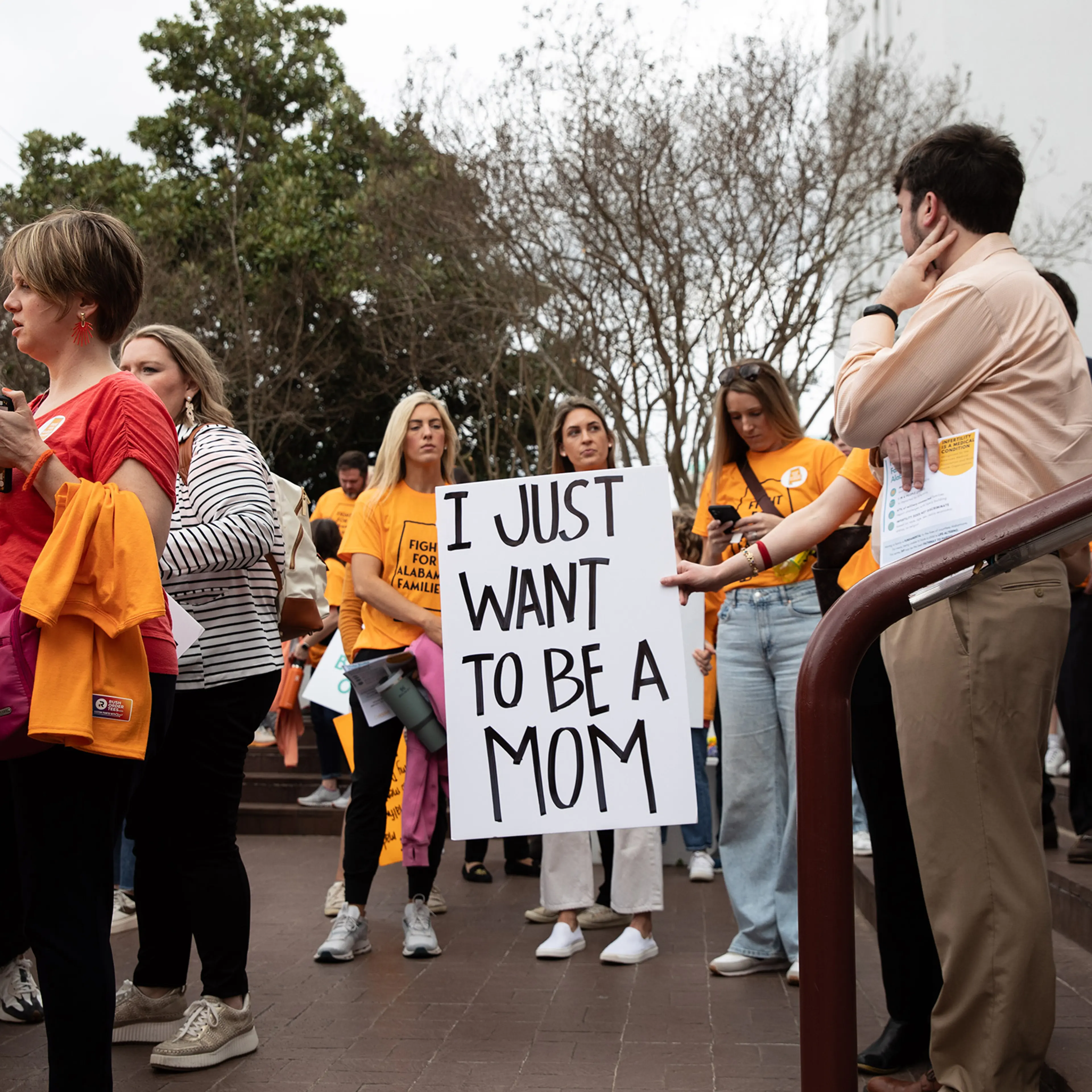 A rally in support of in vitro fertilization organized by Fight for Alabama Families, outside the Alabama State House in Montgomery, on Feb. 28, 2024.