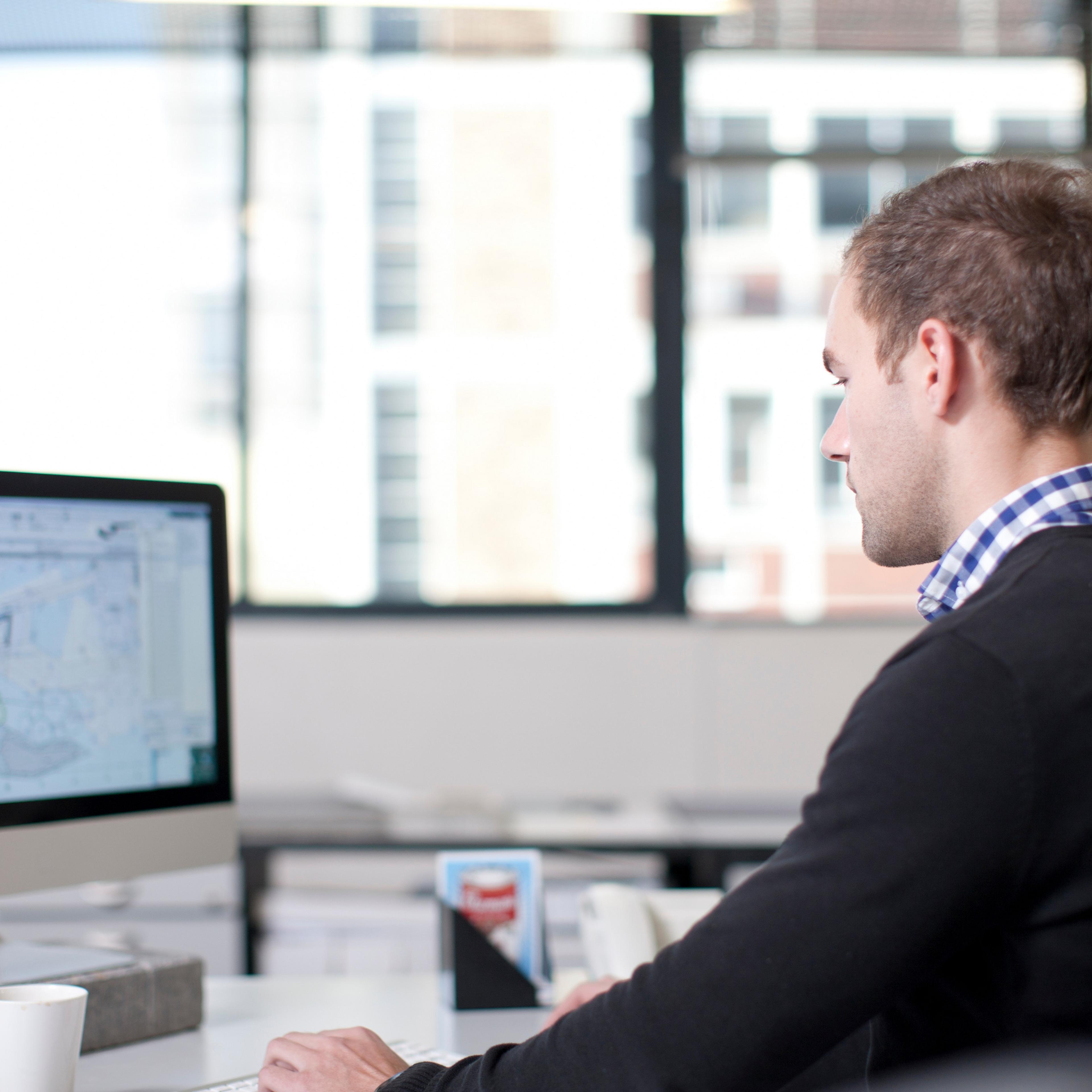 Man using computer in office
