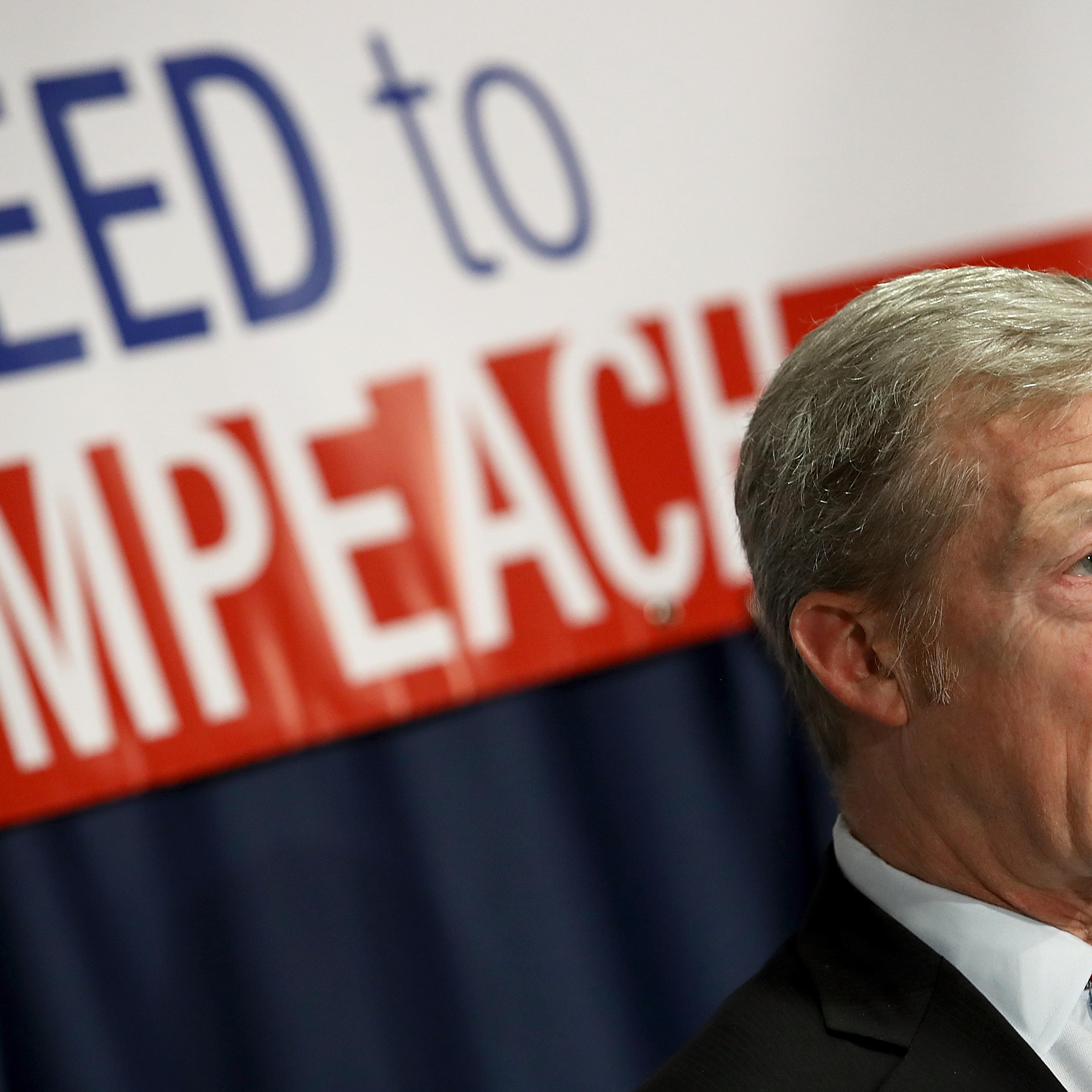 Billionaire hedge fund manager and philanthropist Tom Steyer speaks during a press conference at the National Press Club December 6, 2017 in Washington, DC. Steyer, founder of the "Need To Impeach" initiative, presented legal grounds calling for the impe