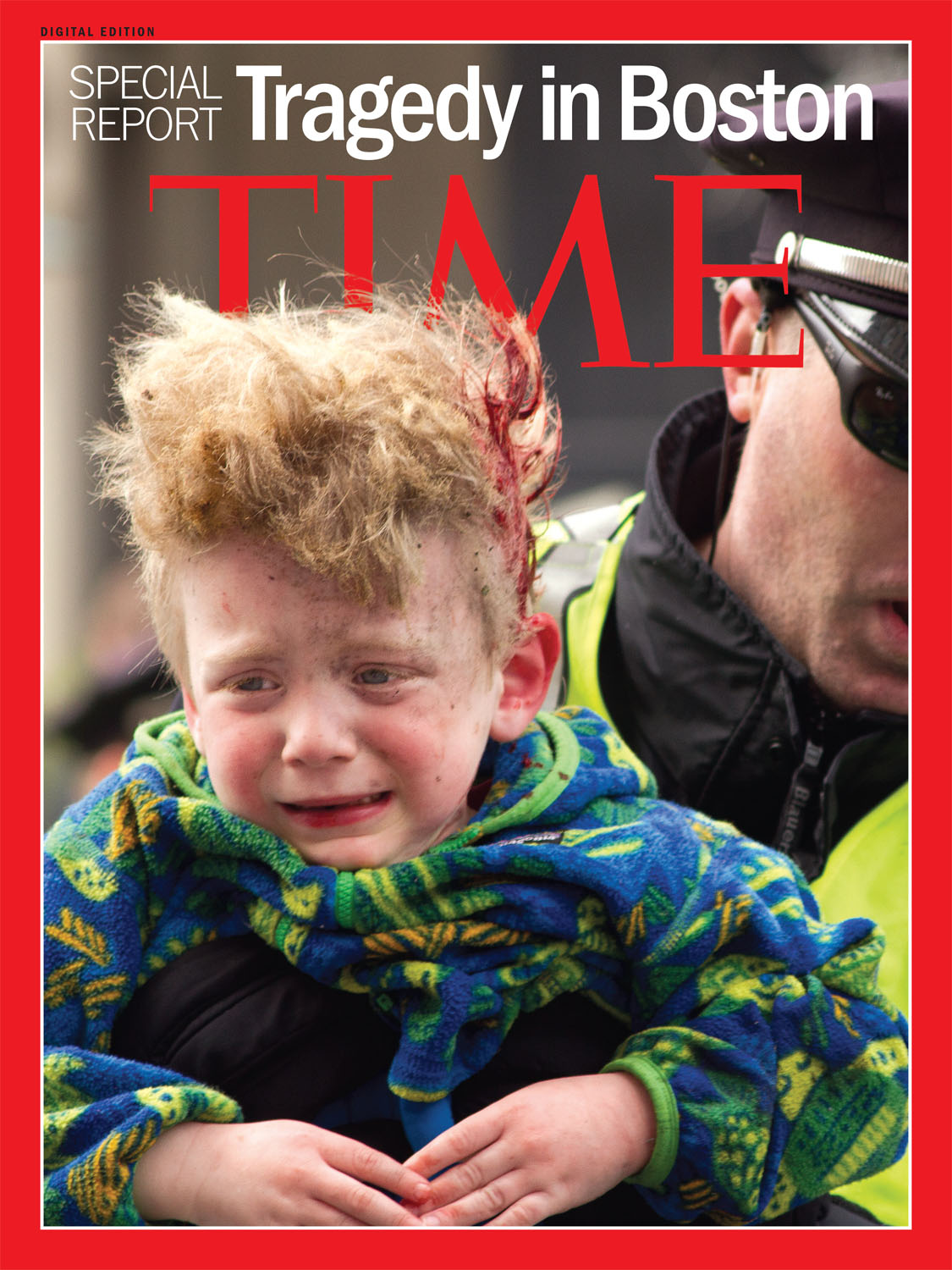 The cover of TIME's digital edition, a Special Report on the Tragedy in Boston.