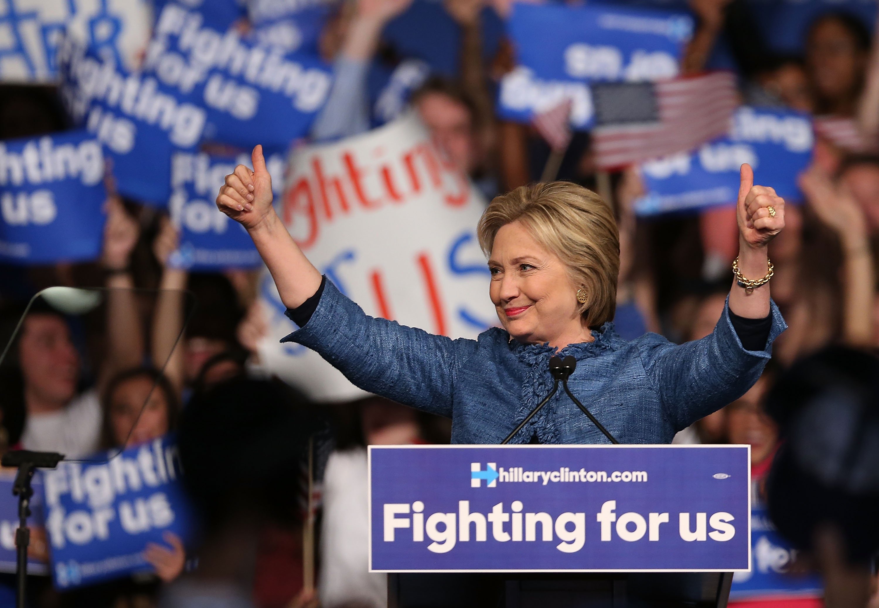 Democratic presidential candidate, former Secretary of State Hillary Clinton speaks to her supporters during her Primary Night Event at the Palm Beach County Convention Center on March 15, 2016 in West Palm Beach, Fla.
