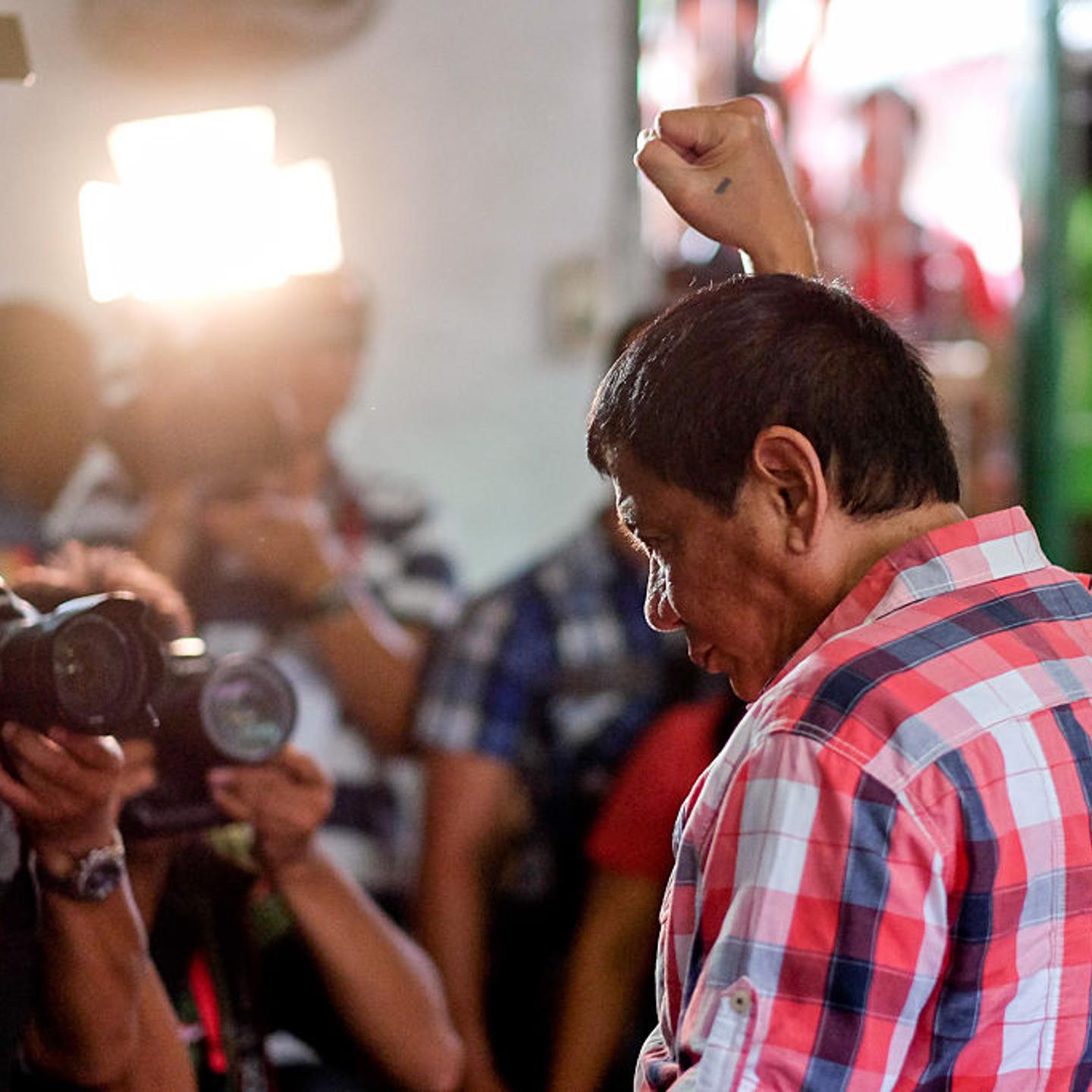 Davao Mayor Rodrigo Duterte Votes As Filipinos Head To The Polls For Presidential Election