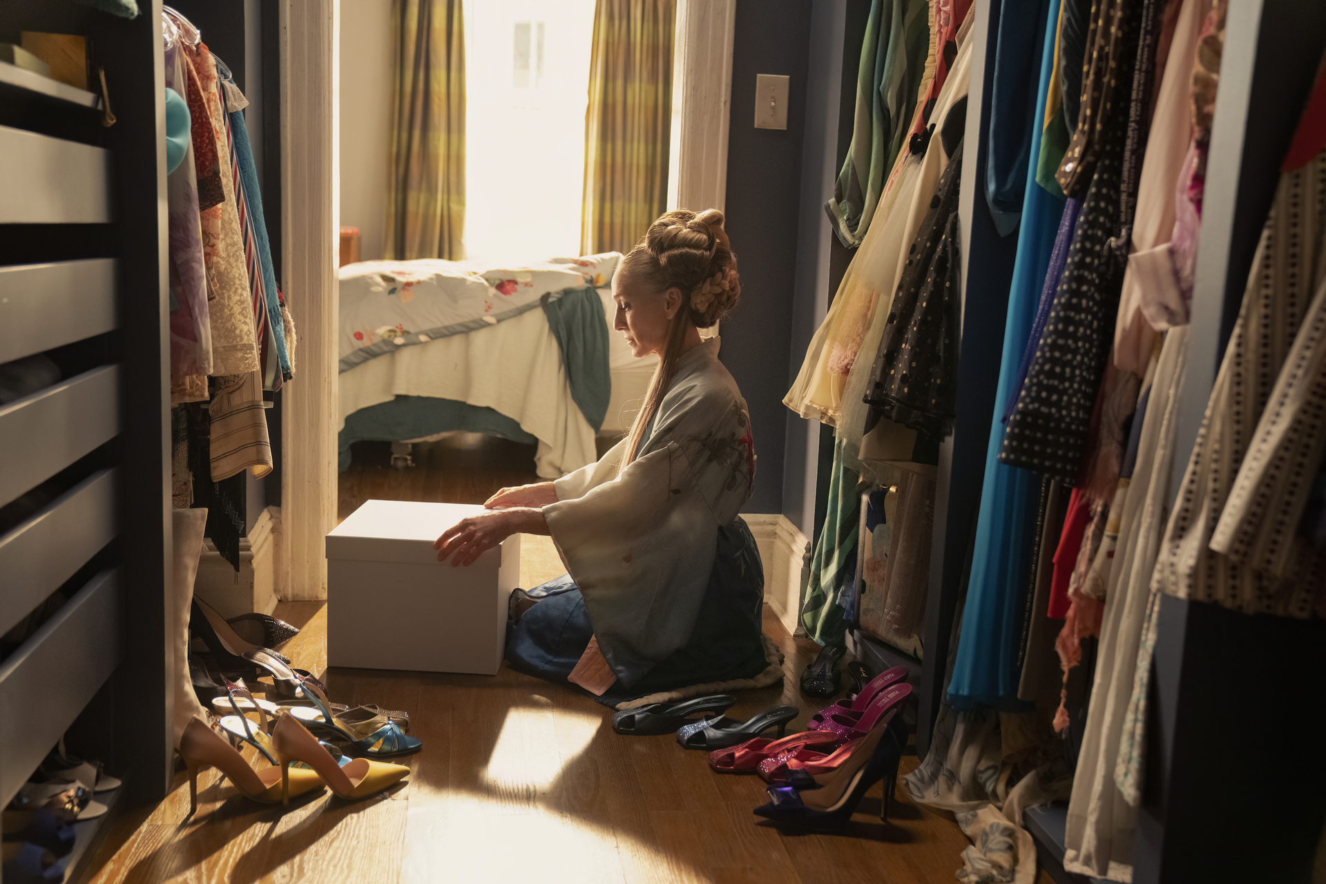 Sarah Jessica Parker in a closet