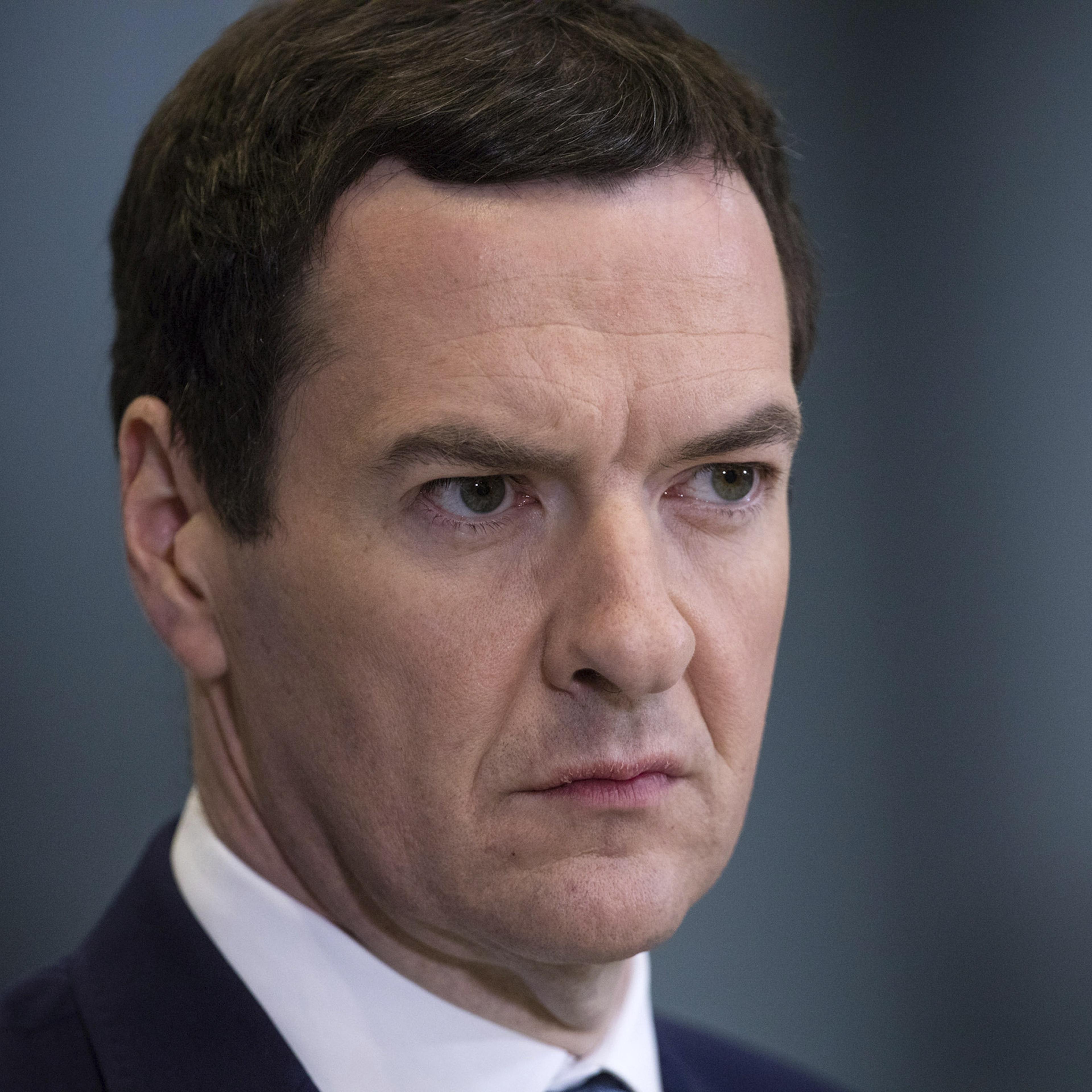 Chancellor of the Exchequer George Osborne during his speech at the National Composites Centre at the Bristol and Bath Science Park in Bristol, England, April 18, 2016. Osborne warned that the U.K. would be permanently poorer outside the E.U., ahead of t