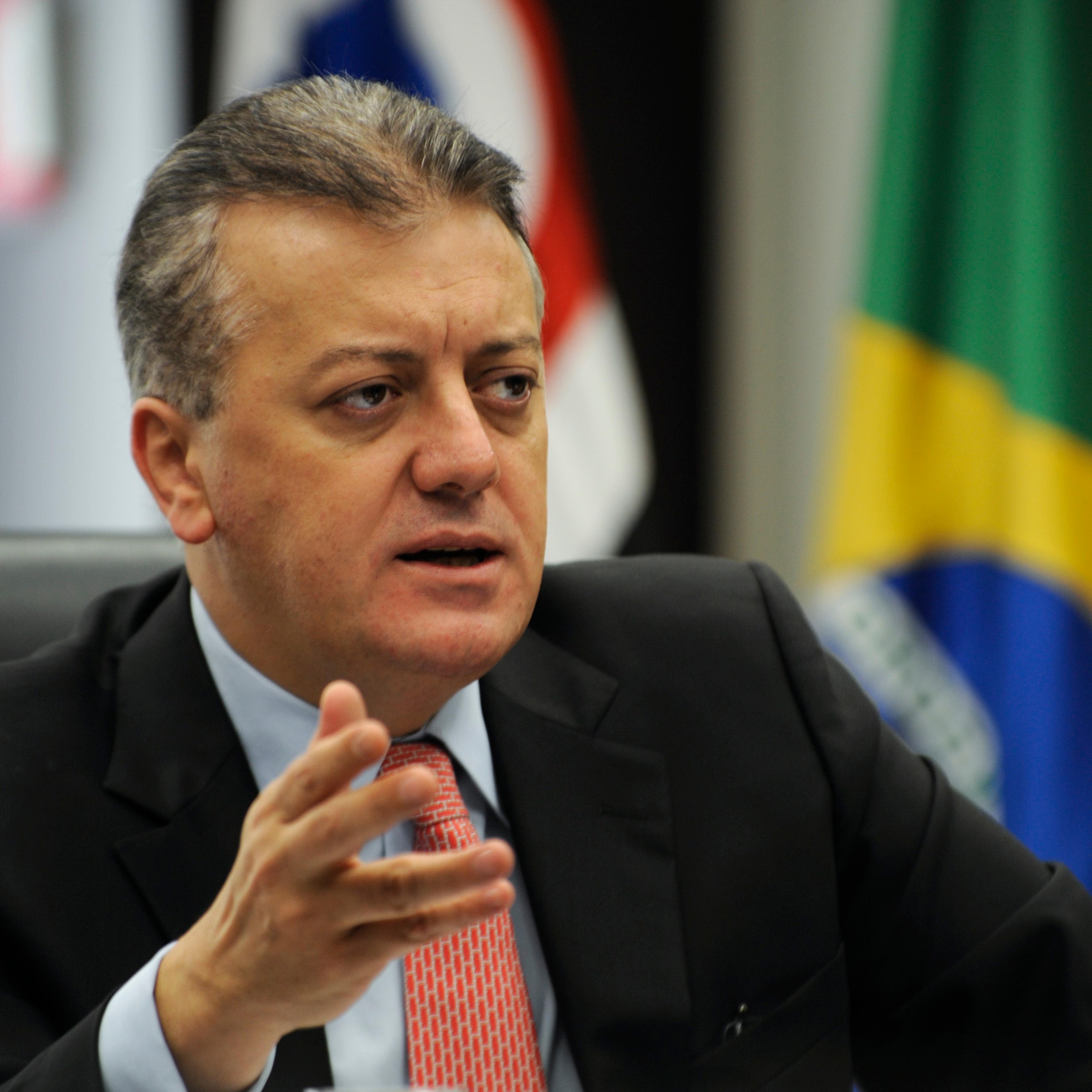 Aldemir Bendine, former chief executive officer of Banco do Brasil SA, speaks at a news conference in Sao Paulo, Brazil, on Feb. 17, 2011.