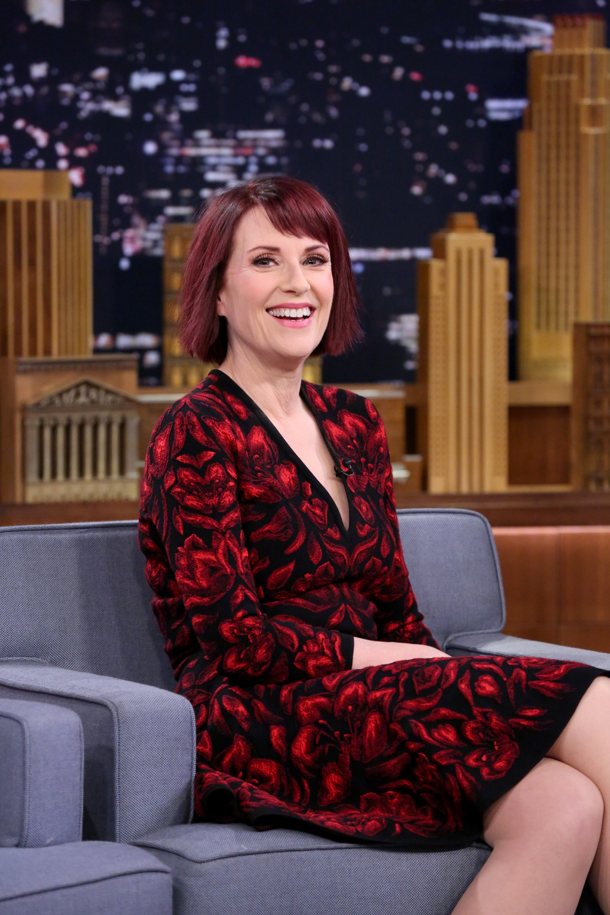 Actress Megan Mullally on the Tonight Show on Dec. 12, 2014.