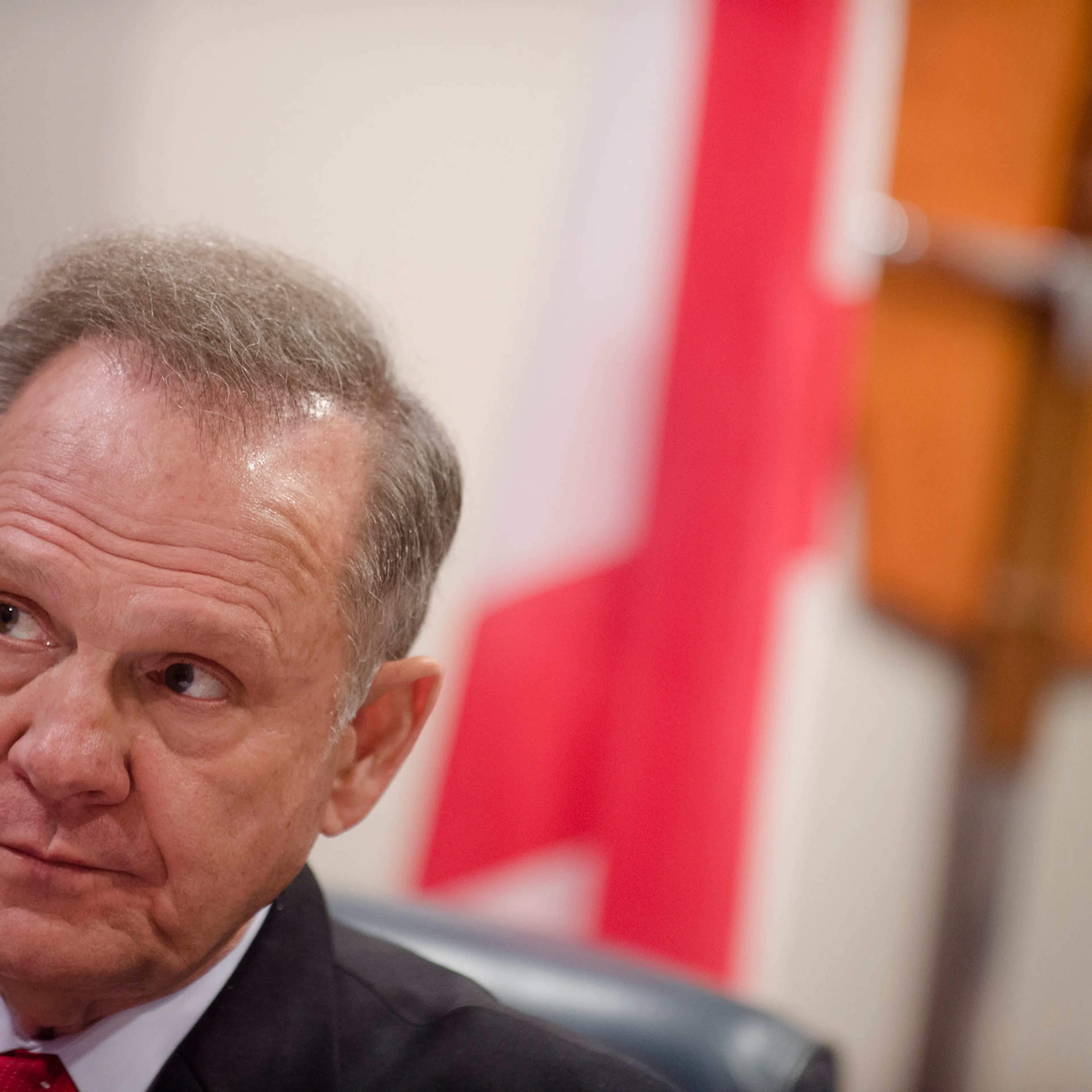 Alabama Chief Justice Roy Moore talks about his administrative order discouraging probate judges from issuing same sex marriage licenses, at the Alabama Supreme Court building in Montgomery, Ala. on Jan. 6, 2016.