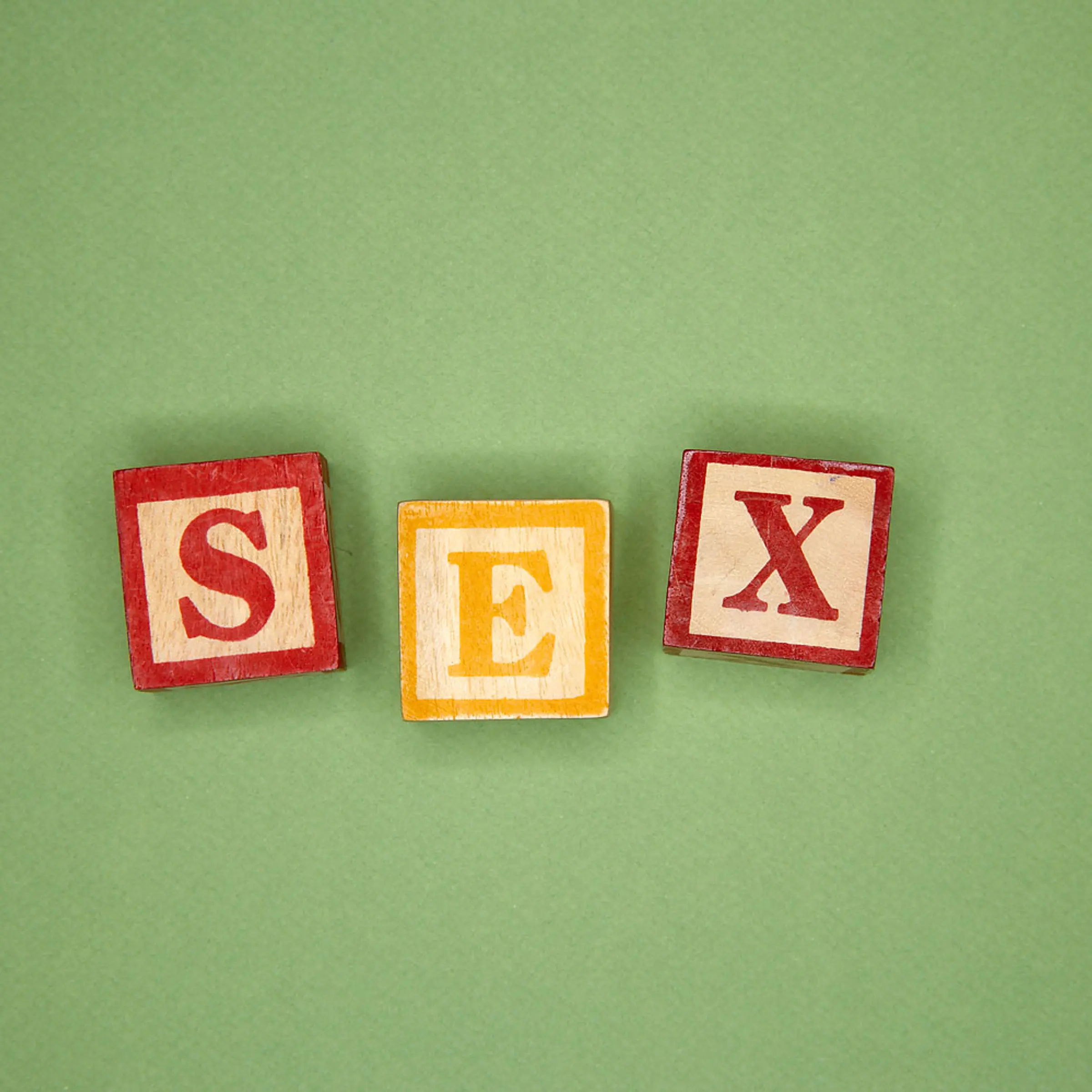 Sex Spelled in Alphabet Blocks
