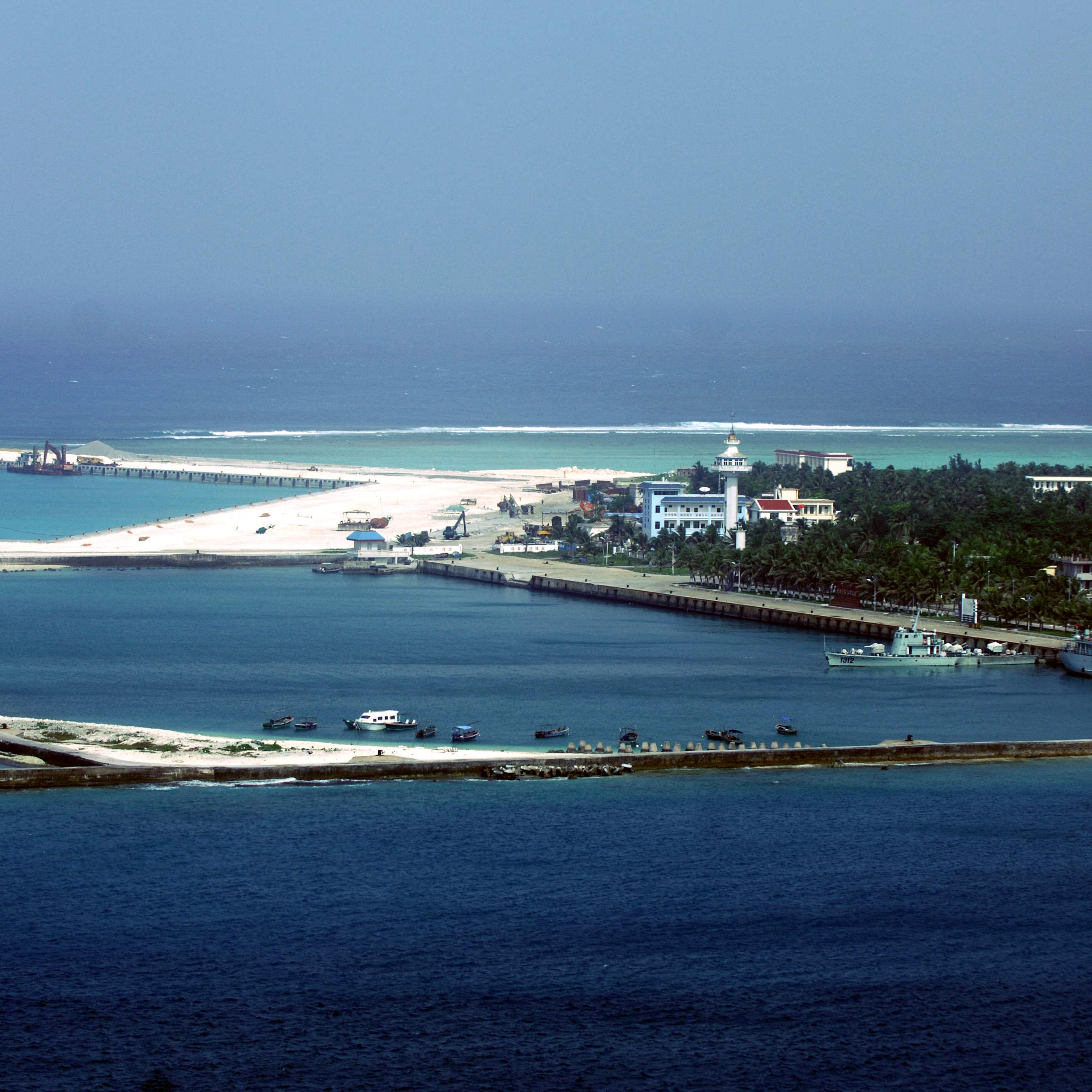 This aerial view of the city of Sansha o