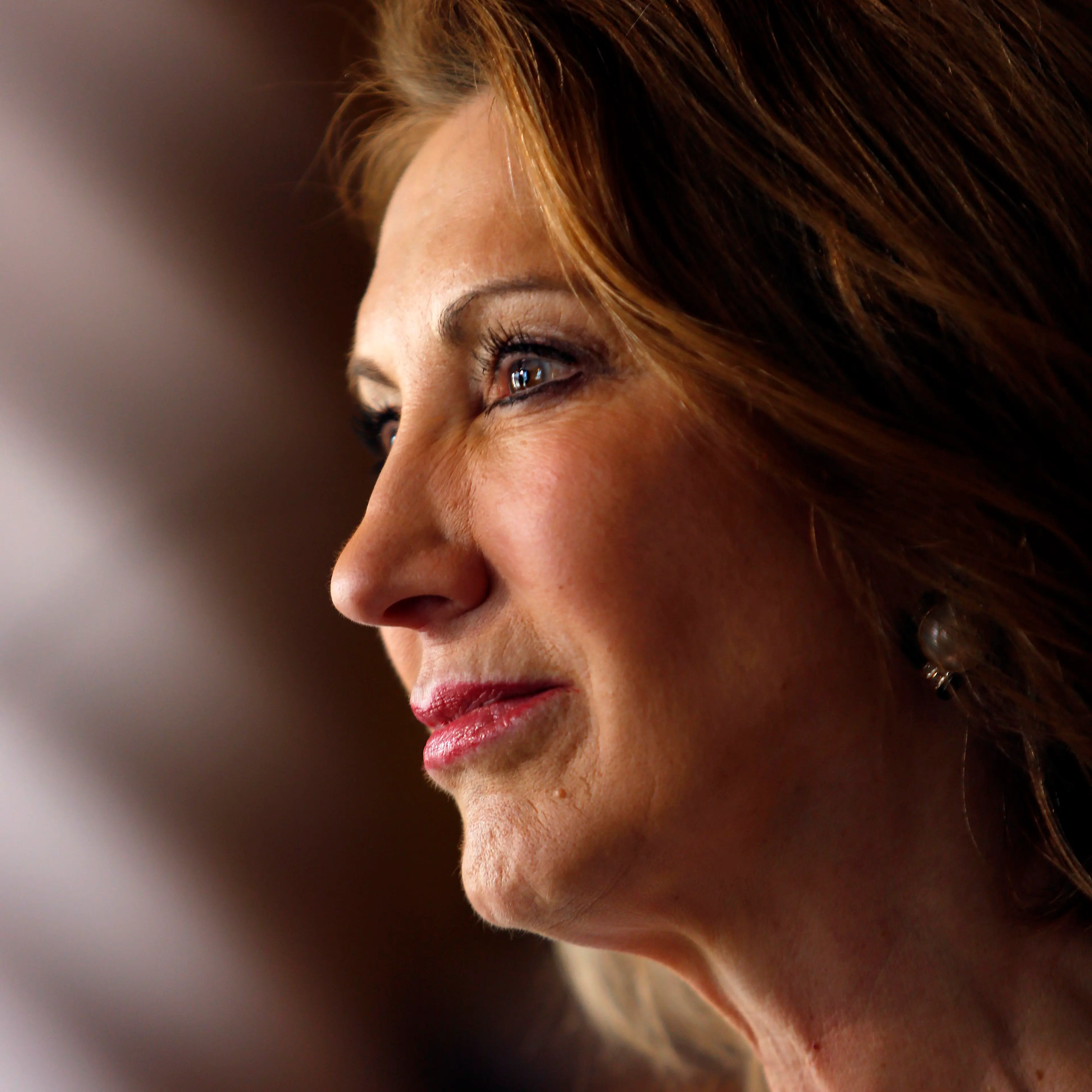 Republican presidential candidate, former Hewlett-Packard CEO Carly Fiorina is seen at a luncheon hosted by the Derry Republican Town Committee on May 26, 2015, in Derry,NH.