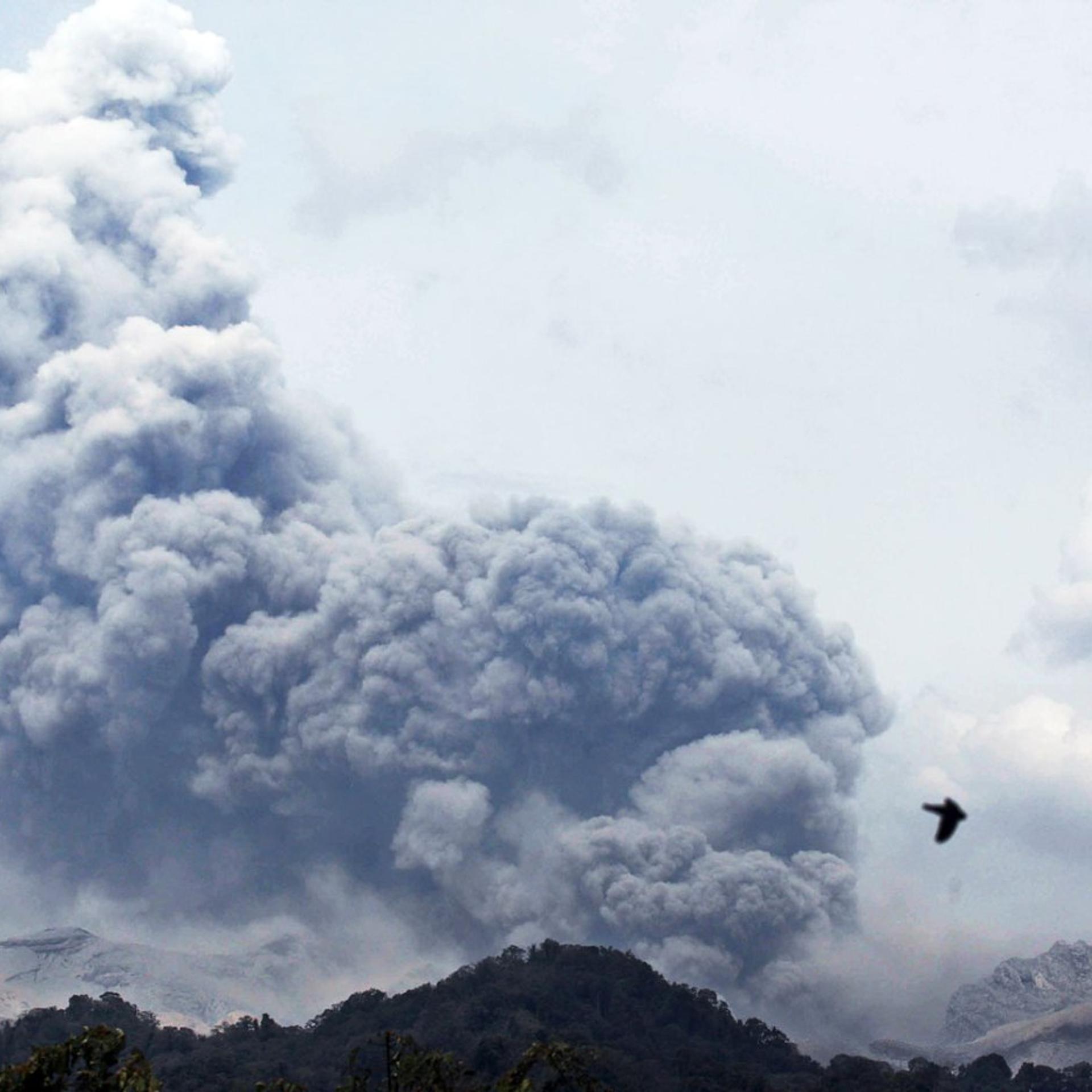 Mount Kelud erupts, as seen from Anyar village in Blitar East Java, Indonesia, Feb. 14, 2014.
