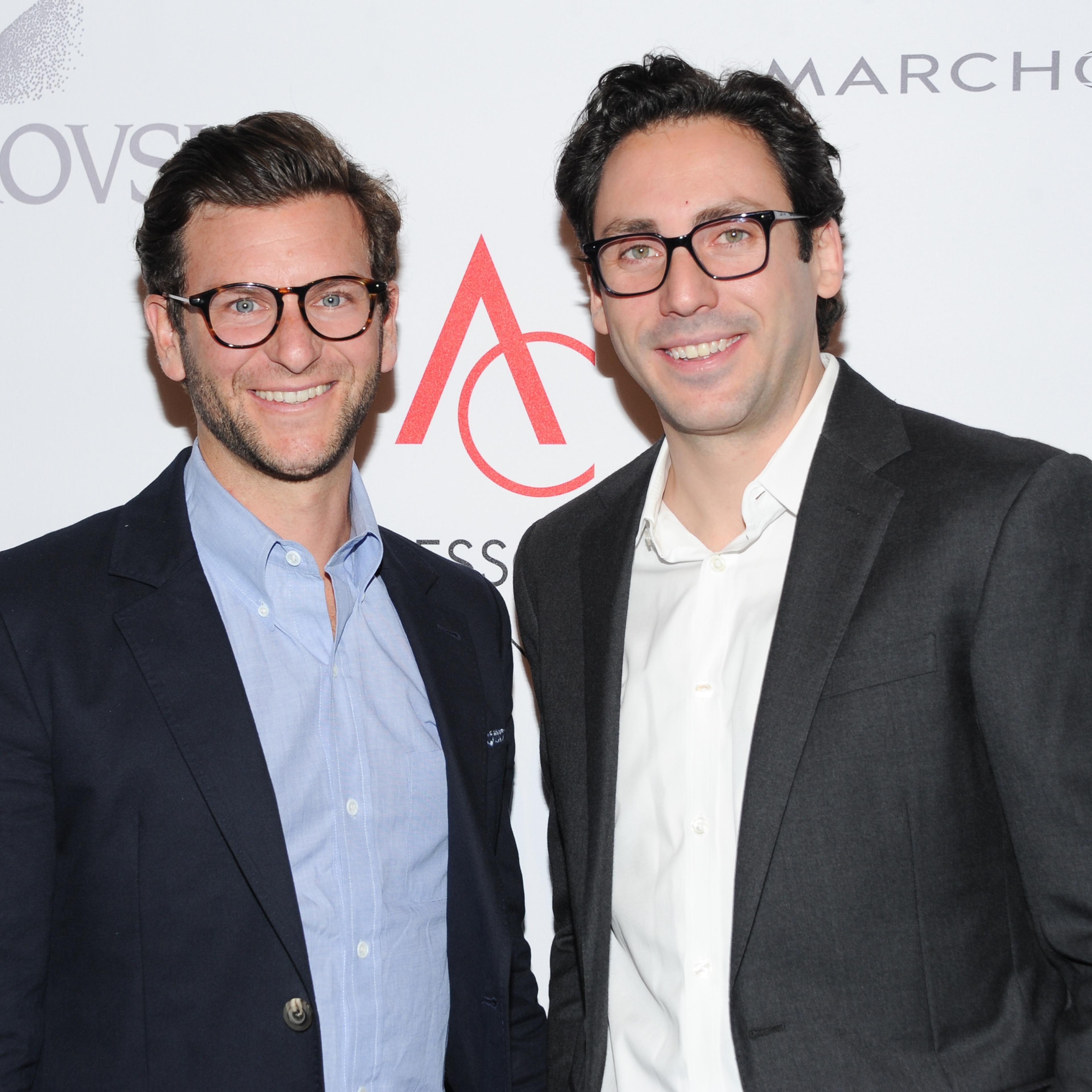Warby Parker founders David Gilboa (L) and Neil Blumenthal attend the 17th Annual ACE Awards in New York City on Nov. 4, 2013.