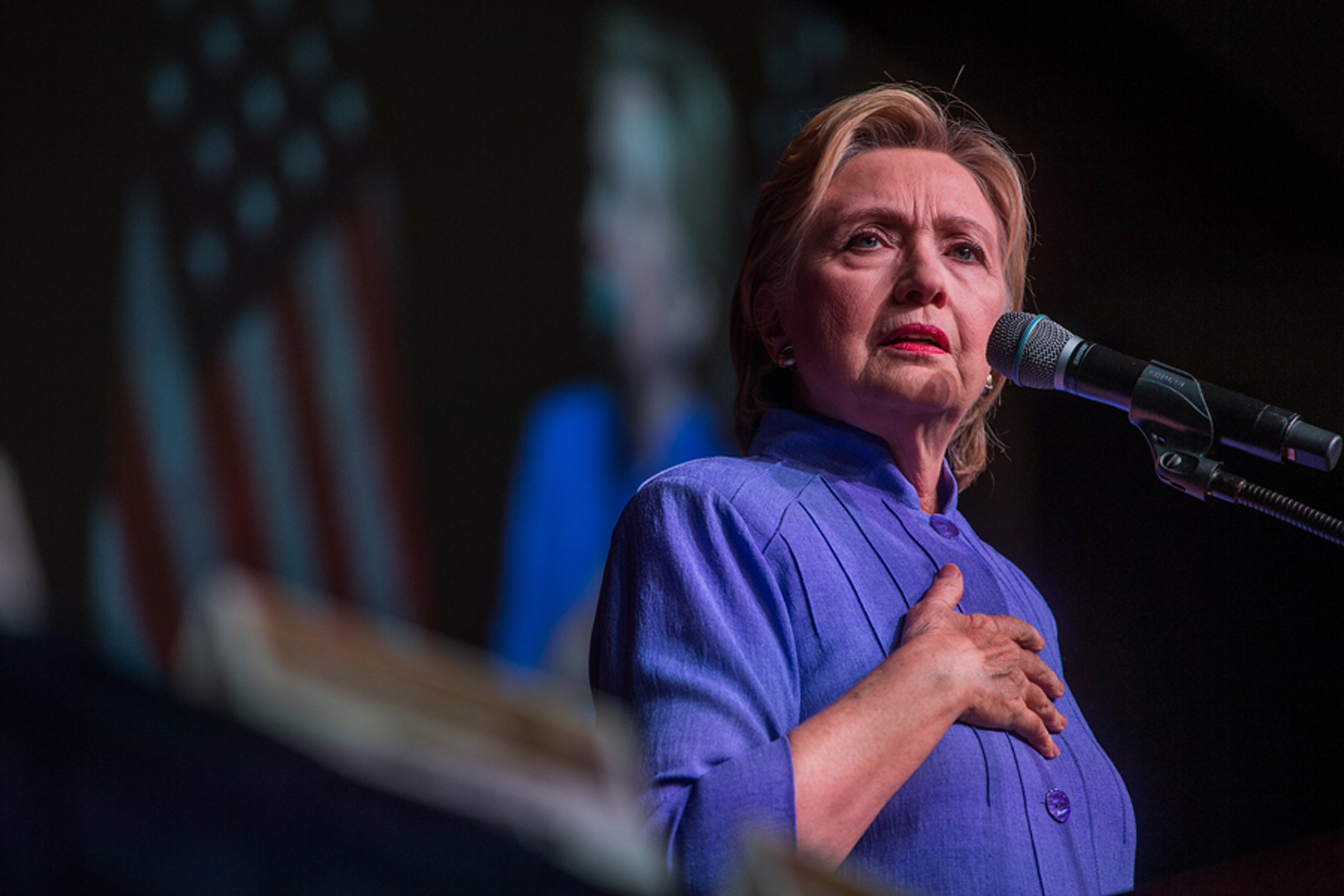 Hillary Clinton delivers remarks at the Rainbow Push Women's International Luncheon in Chicago on June 27, 2016.