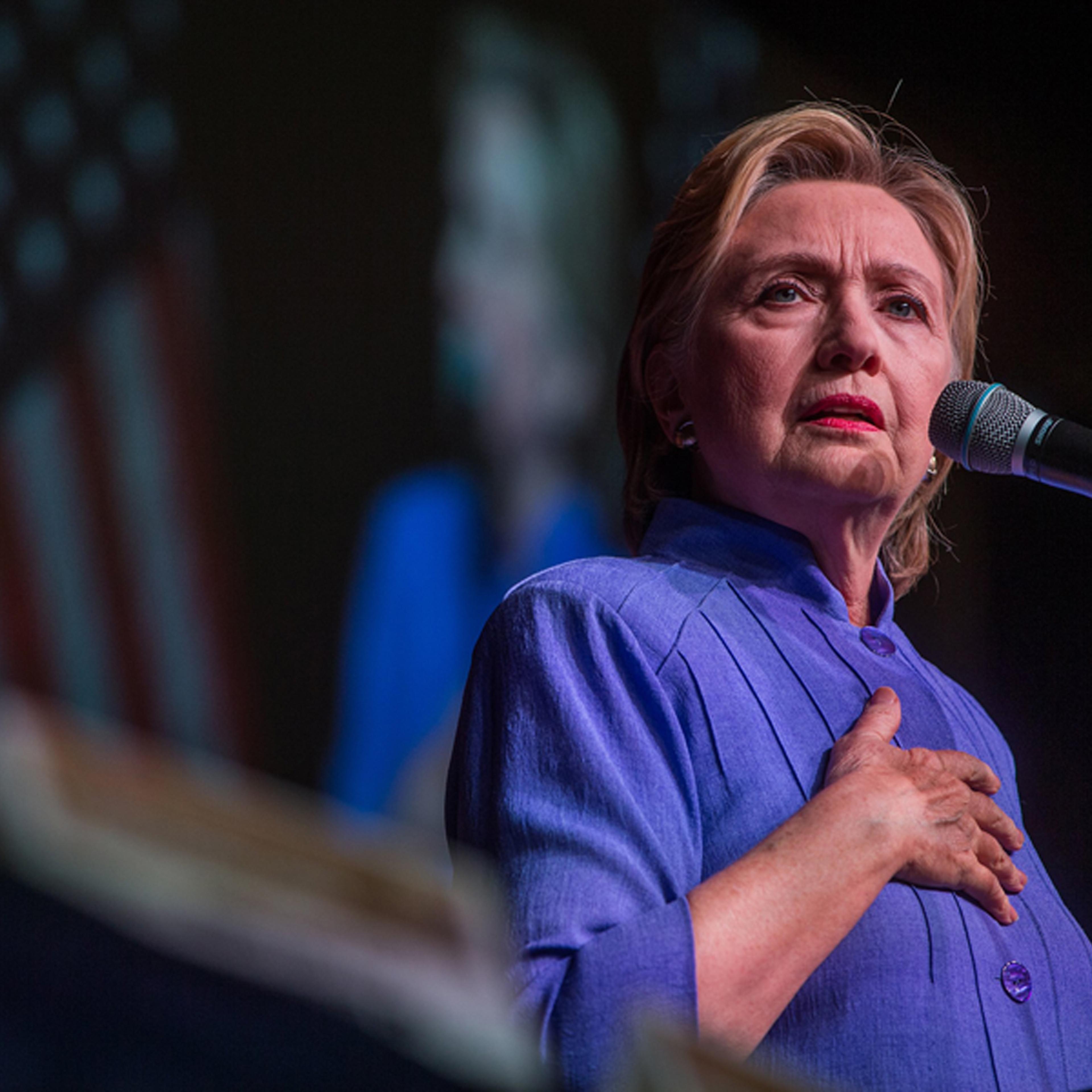Hillary Clinton delivers remarks at the Rainbow Push Women's International Luncheon in Chicago on June 27, 2016.