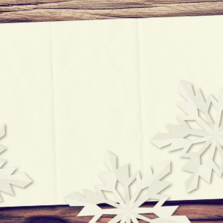 Paper snowflake on driftwood