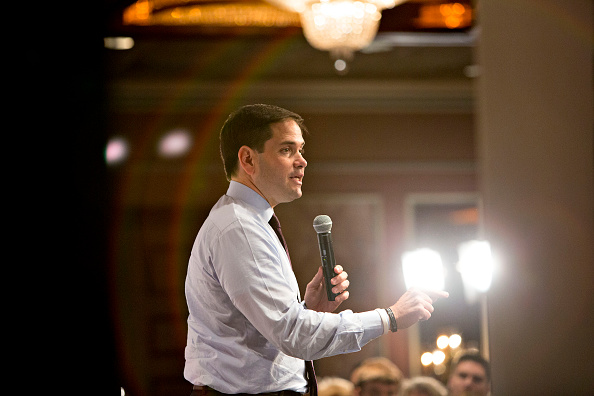 Senator Marco Rubio, a Republican from Florida and 2016 presidential candidate, speaks during a campaign rally at the Country Springs Hotel in Pewaukee, Wisconsin, U.S., on Monday, Nov. 9, 2015.