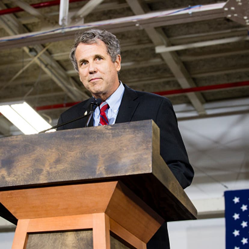 Sen. Sherrod Brown (D-OH) speaks at a campaign rally for Democratic presidential candidate Hillary Clinton on June 13, 2016 in Cleveland, Ohio.