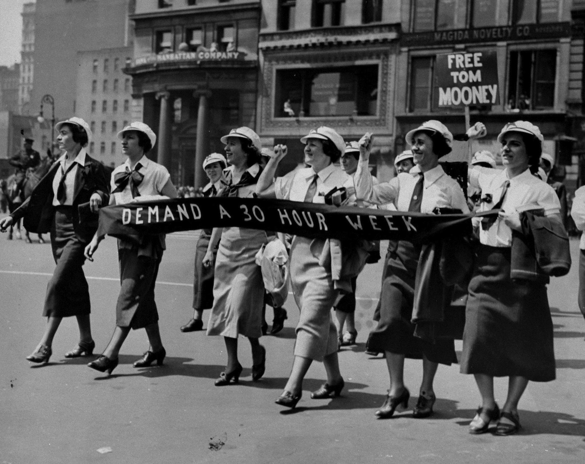 Women workers in the May Day Parade in Union Square demand a