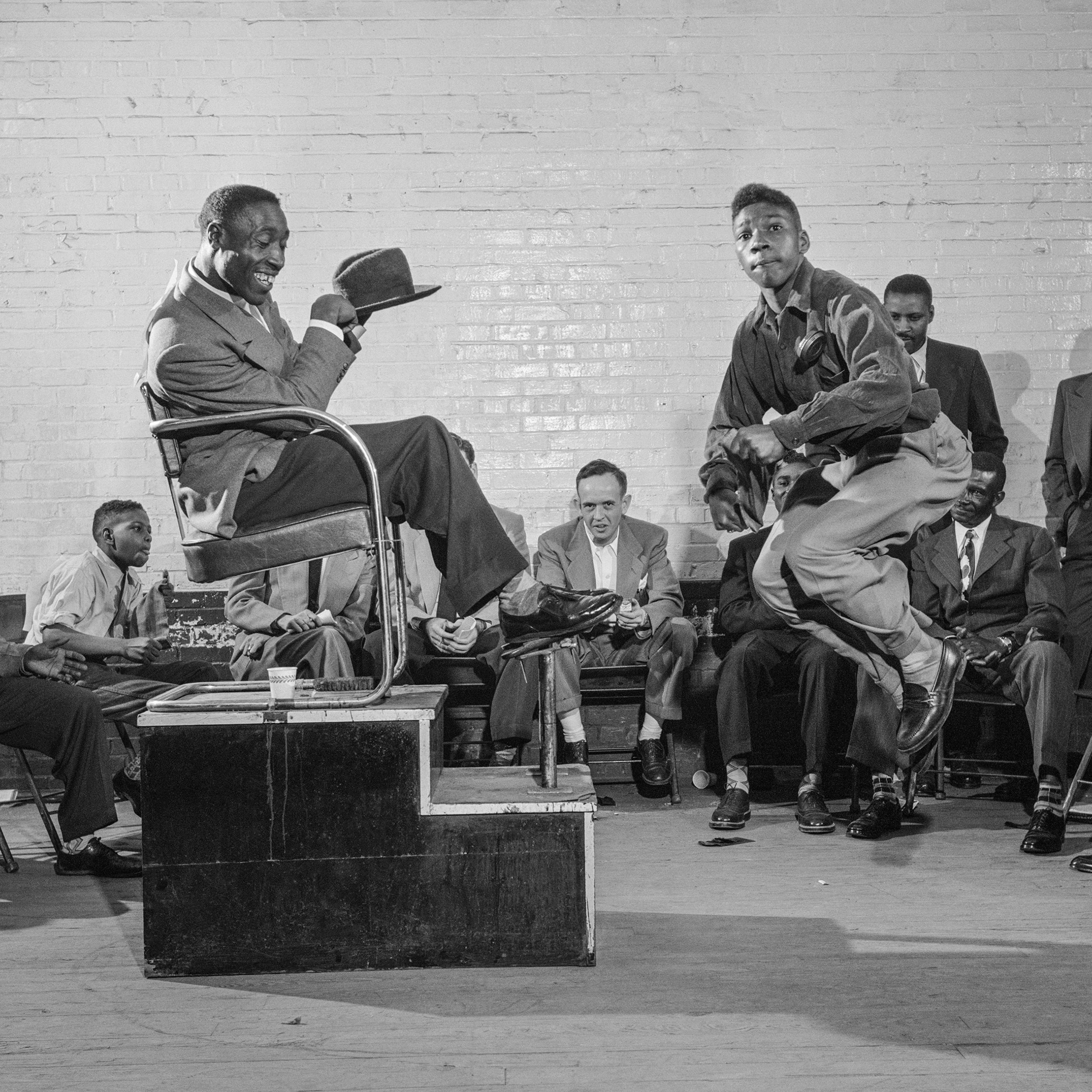 Shoeshine contest, Wilson, North Carolina, 1952.