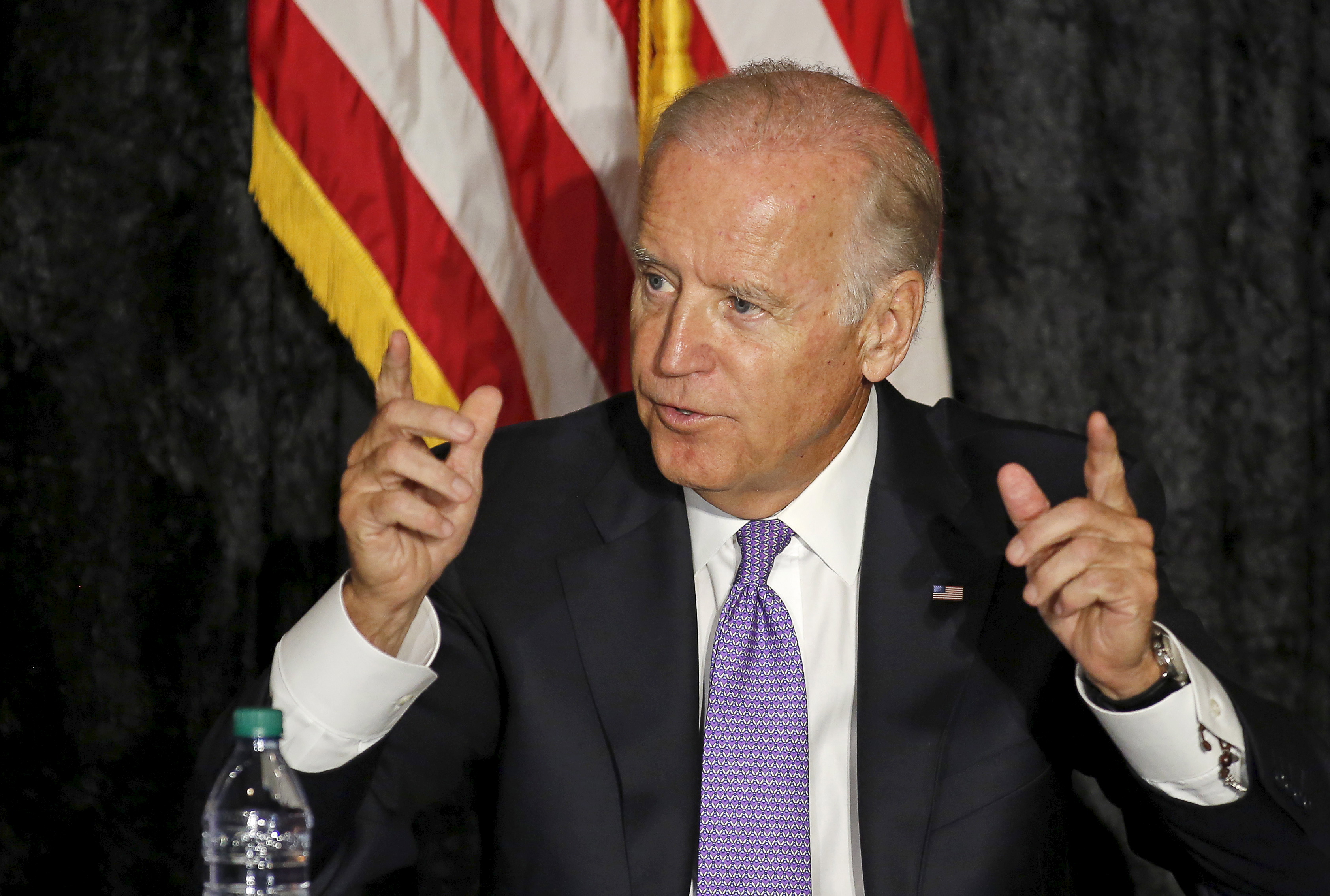 Joe Biden speaks at meeting with Jewish community leaders at David Posnack Jewish Community Center in Davie