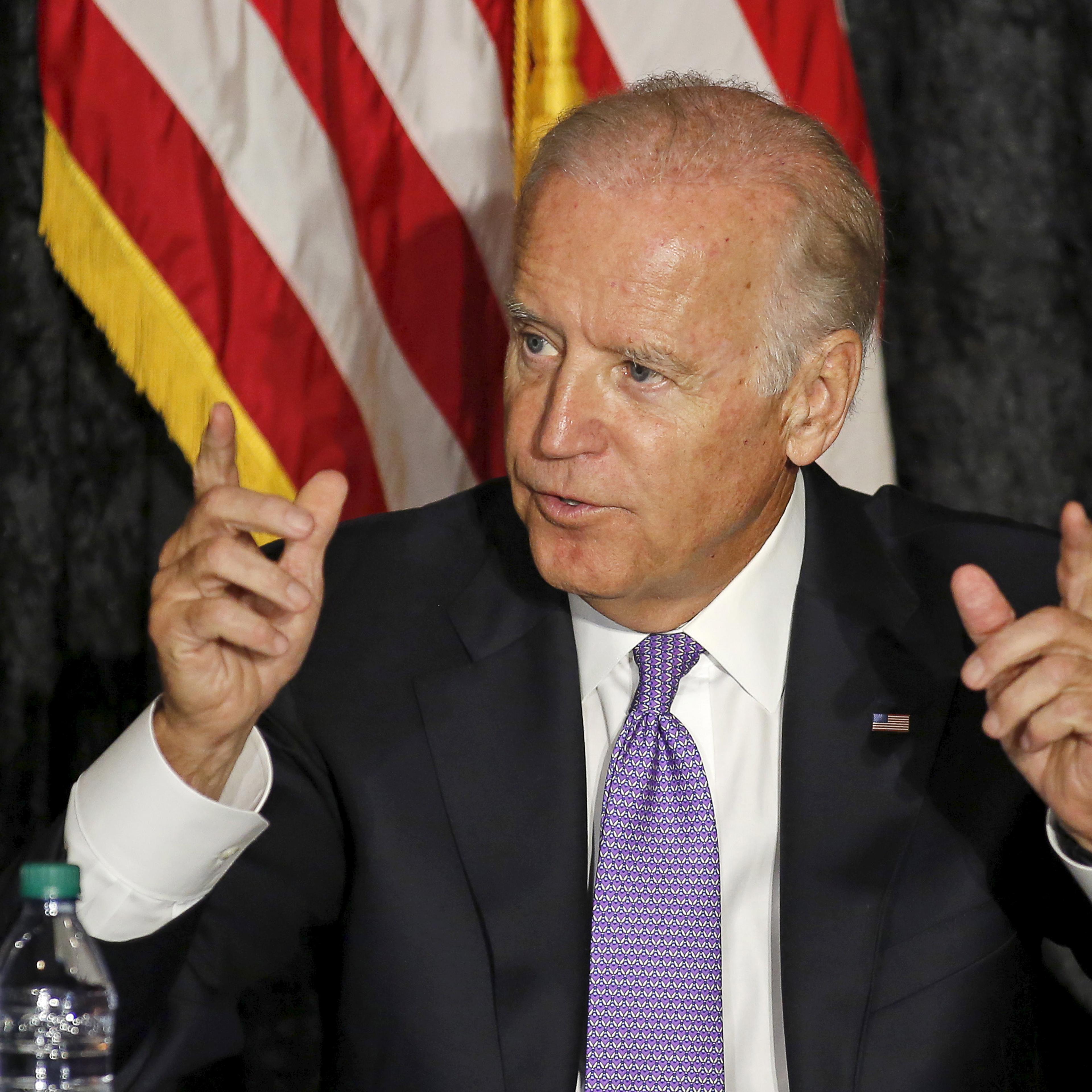 Joe Biden speaks at meeting with Jewish community leaders at David Posnack Jewish Community Center in Davie