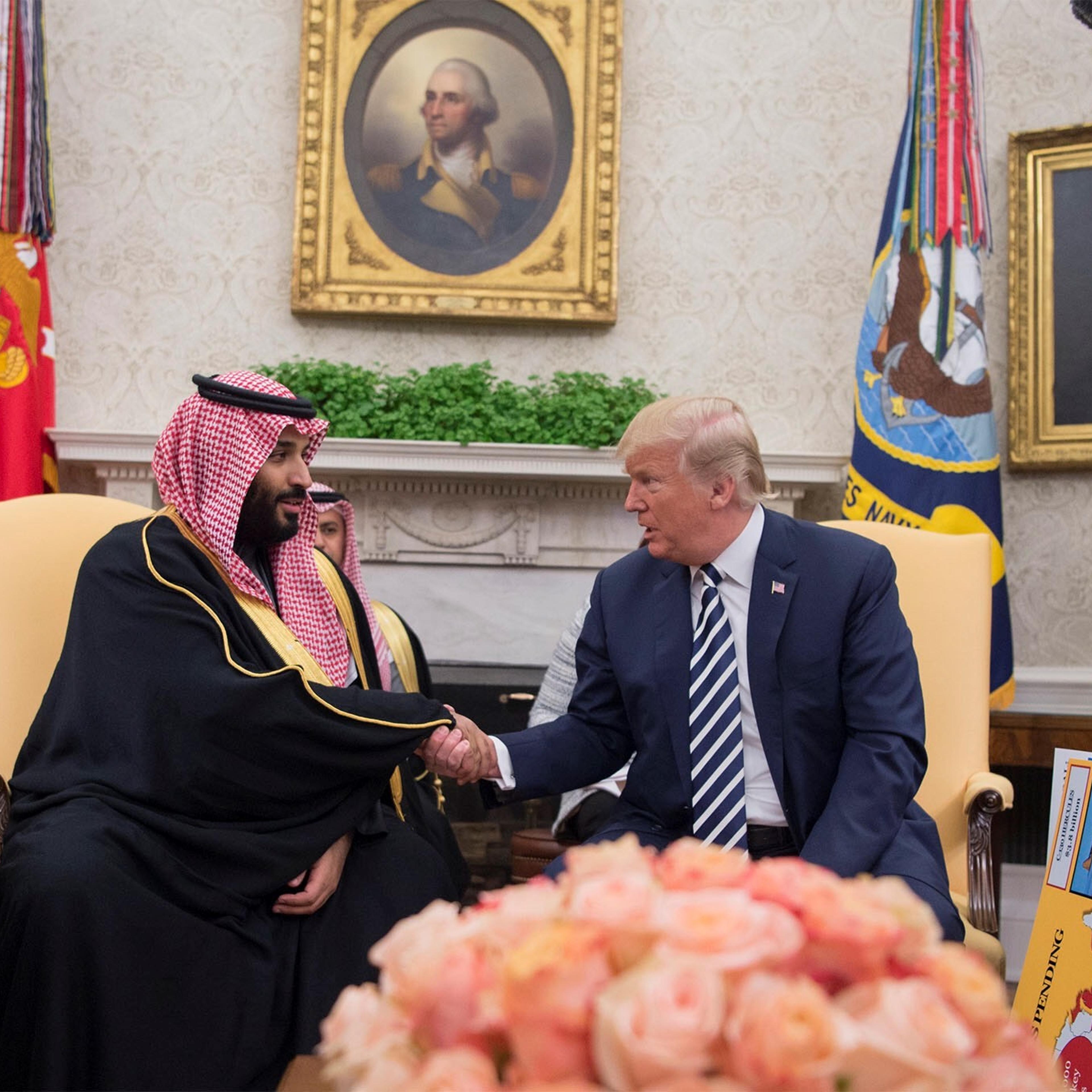 U.S. President Trump meets Crown Prince of Saudi Arabia Al Saud