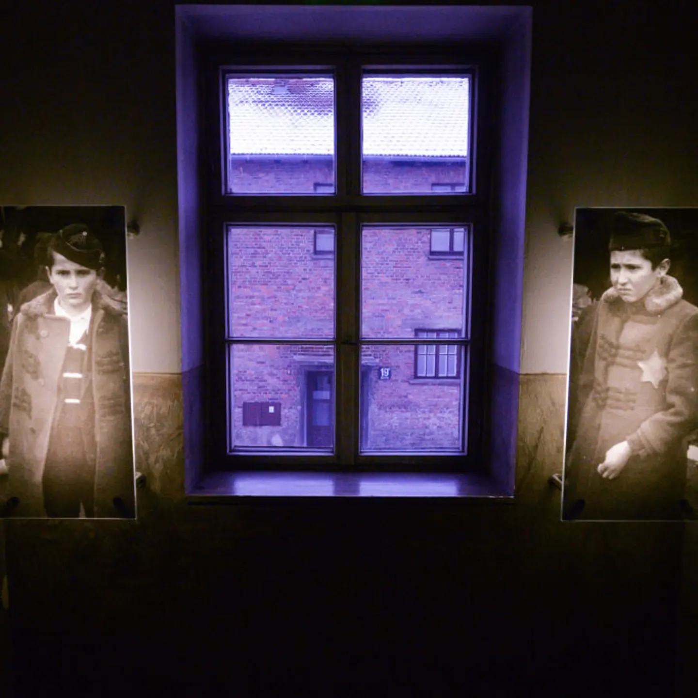 Images of the victims seen inside the museum at Auschwitz I