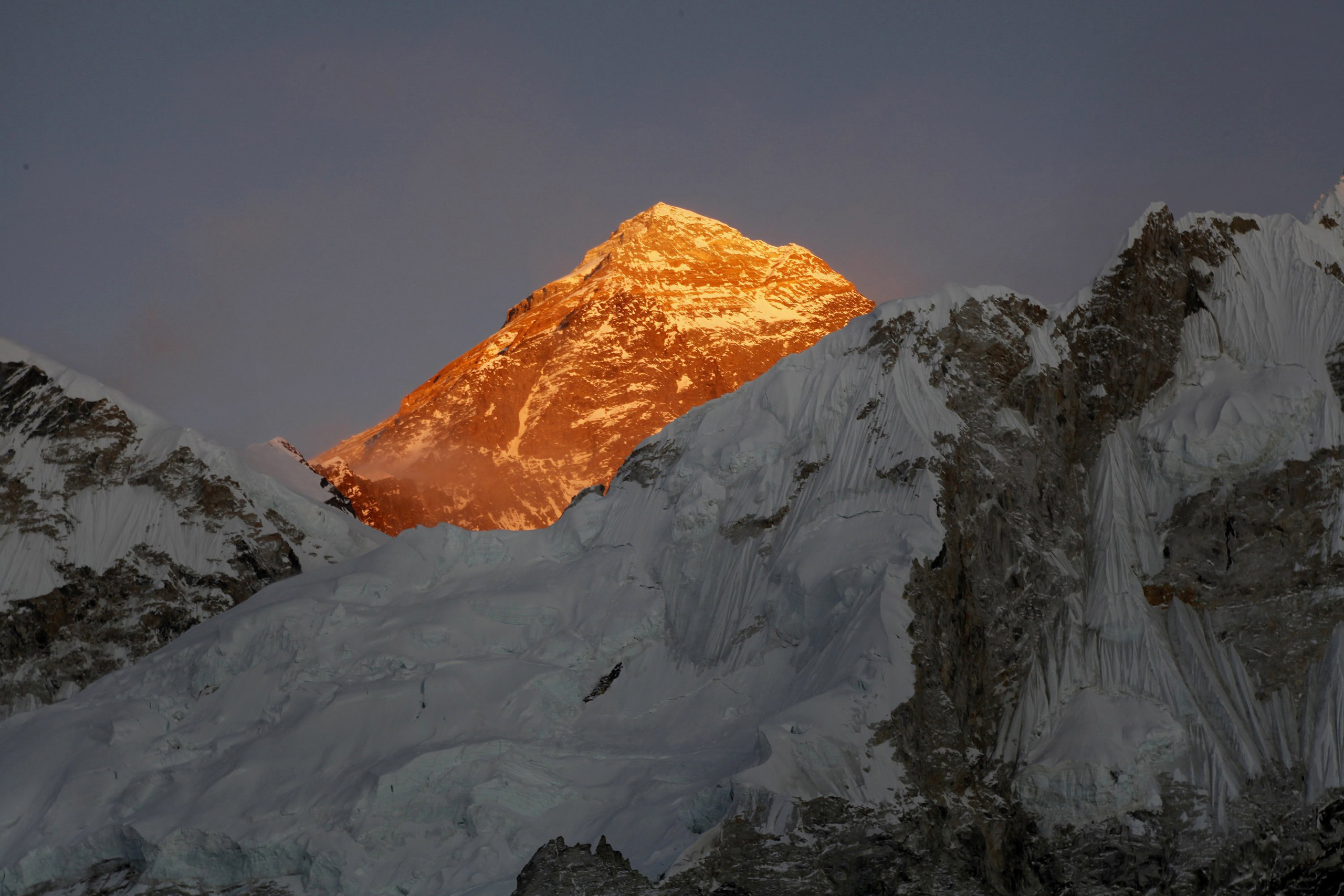 Mount Everest is seen from the way to Kalapatthar in Nepal, Nov. 12, 2015.