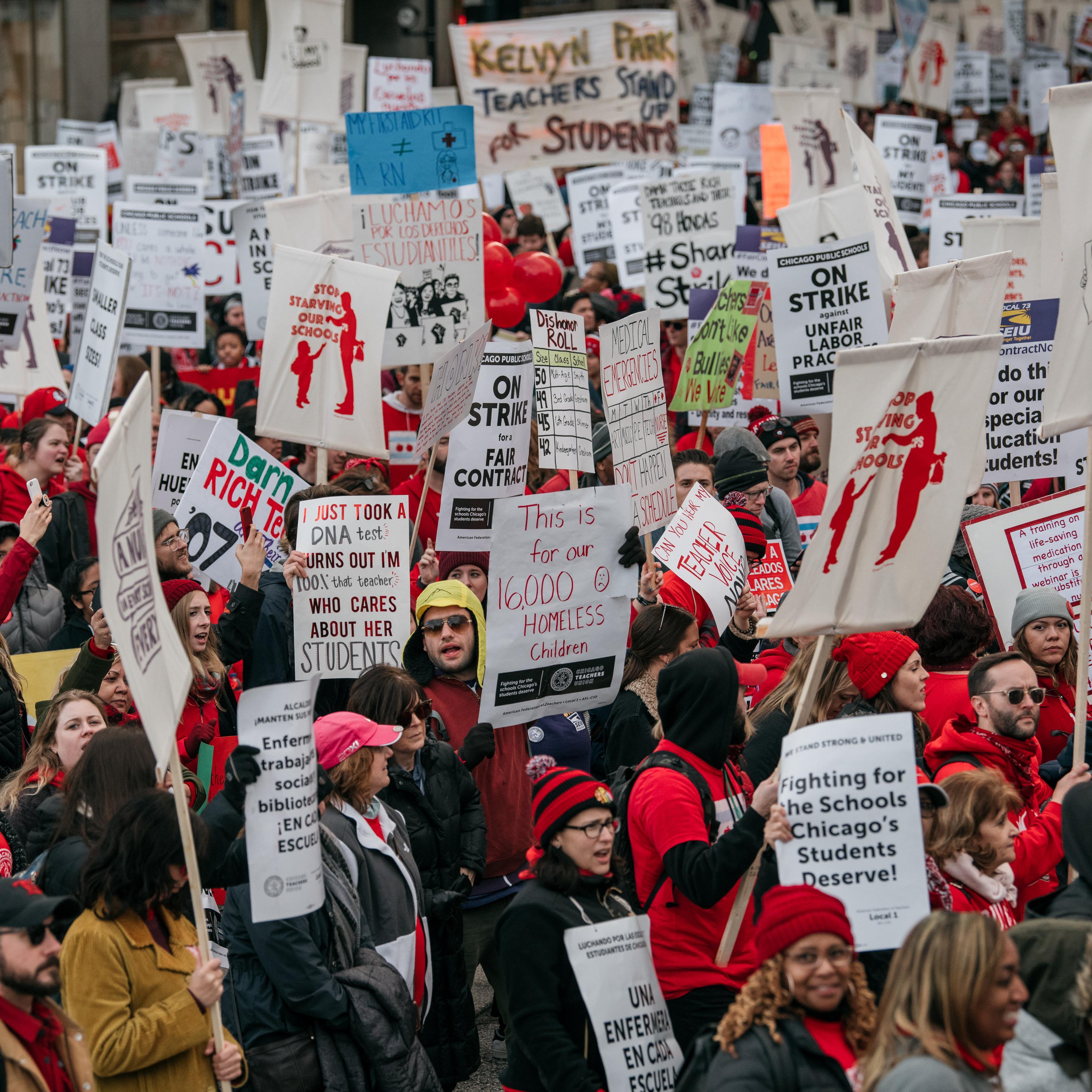 Chicago Teachers And Staff Go On Strike