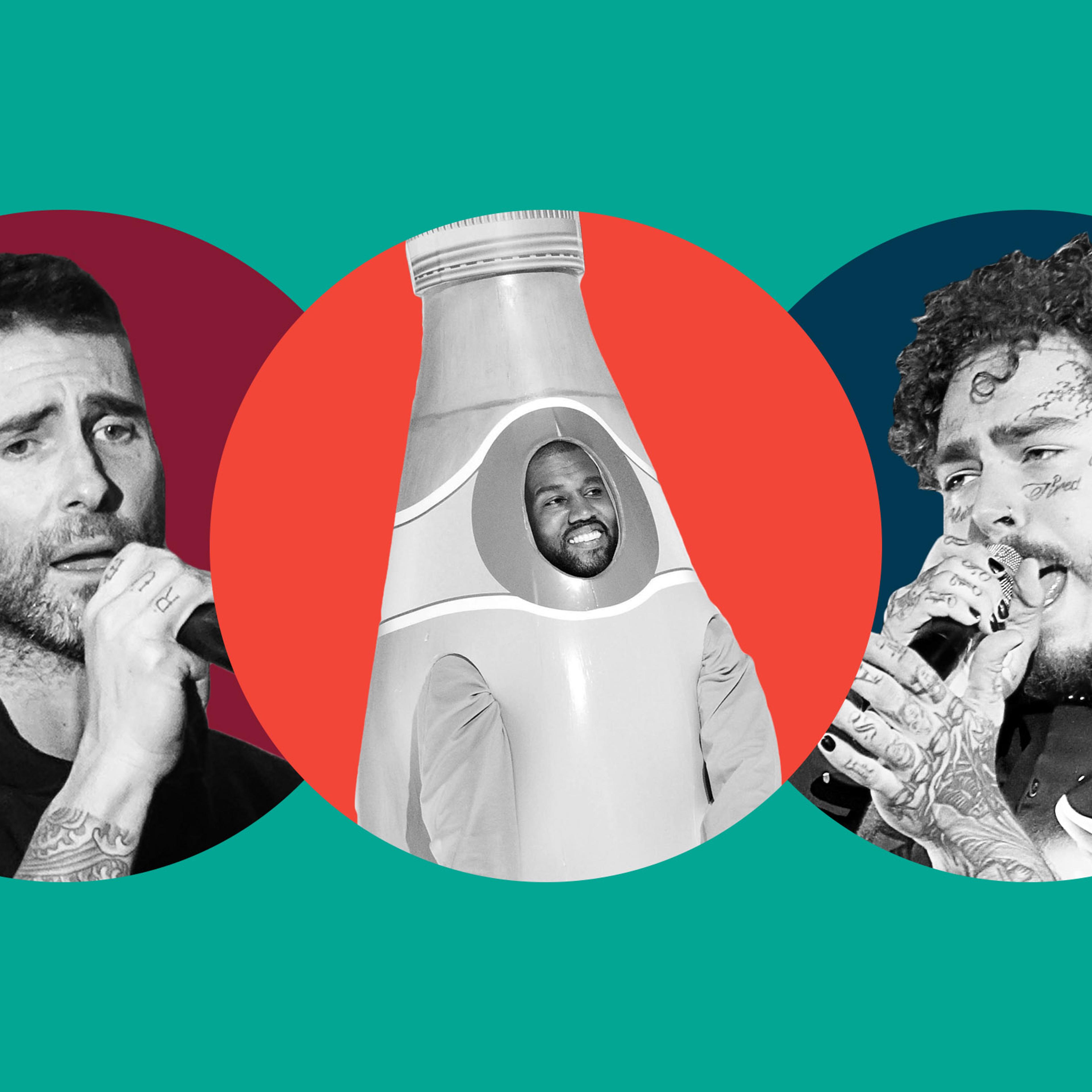 Adam Levine; Kanye West; Post Malone