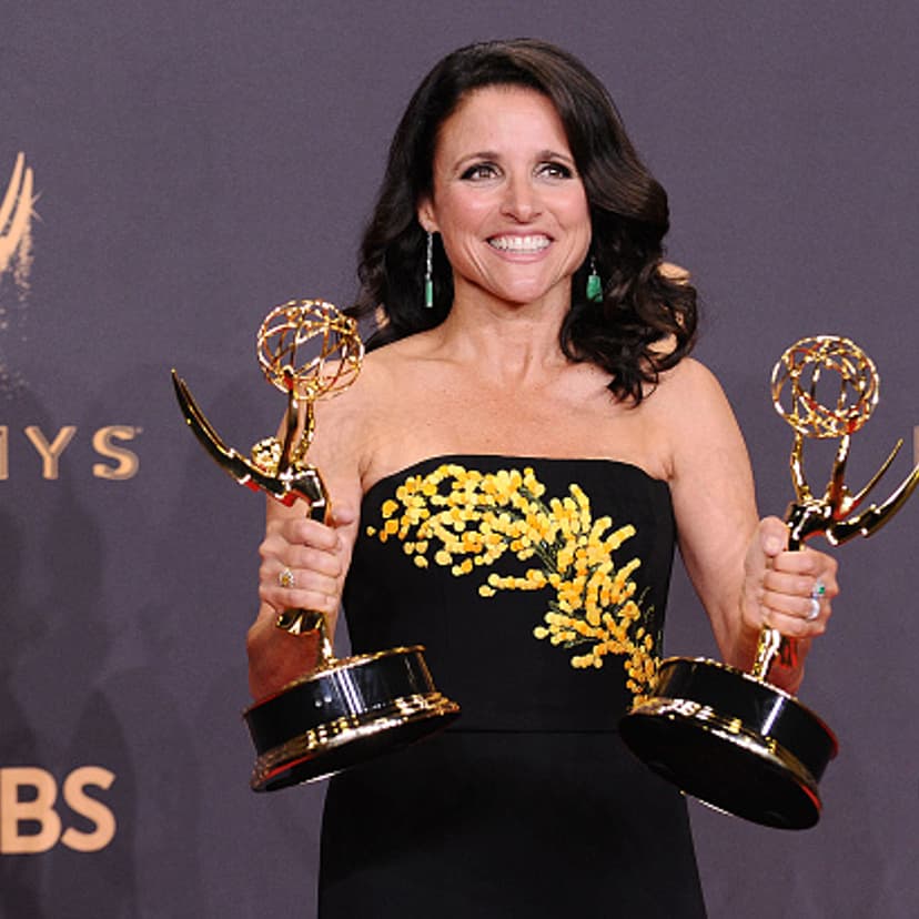 Julia Louis-Dreyfus poses in the press room at the 69th annual Primetime Emmy Awards at Microsoft Theater on September 17, 2017 in Los Angeles, California.
