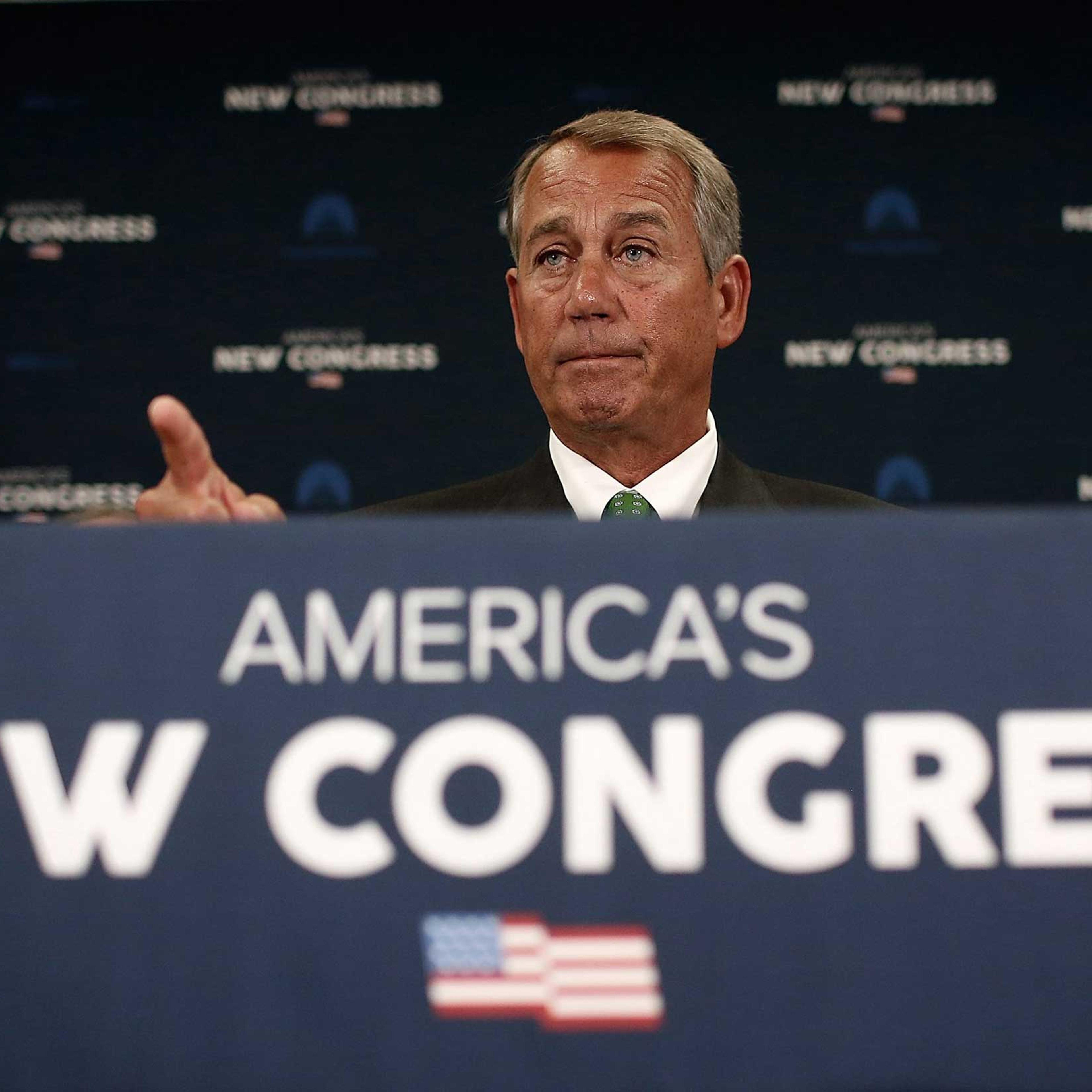 Speaker of the House John Boehner (R-OH) answers questions during a press conference at the U.S. Capitol in Washington on Jan. 7, 2015.