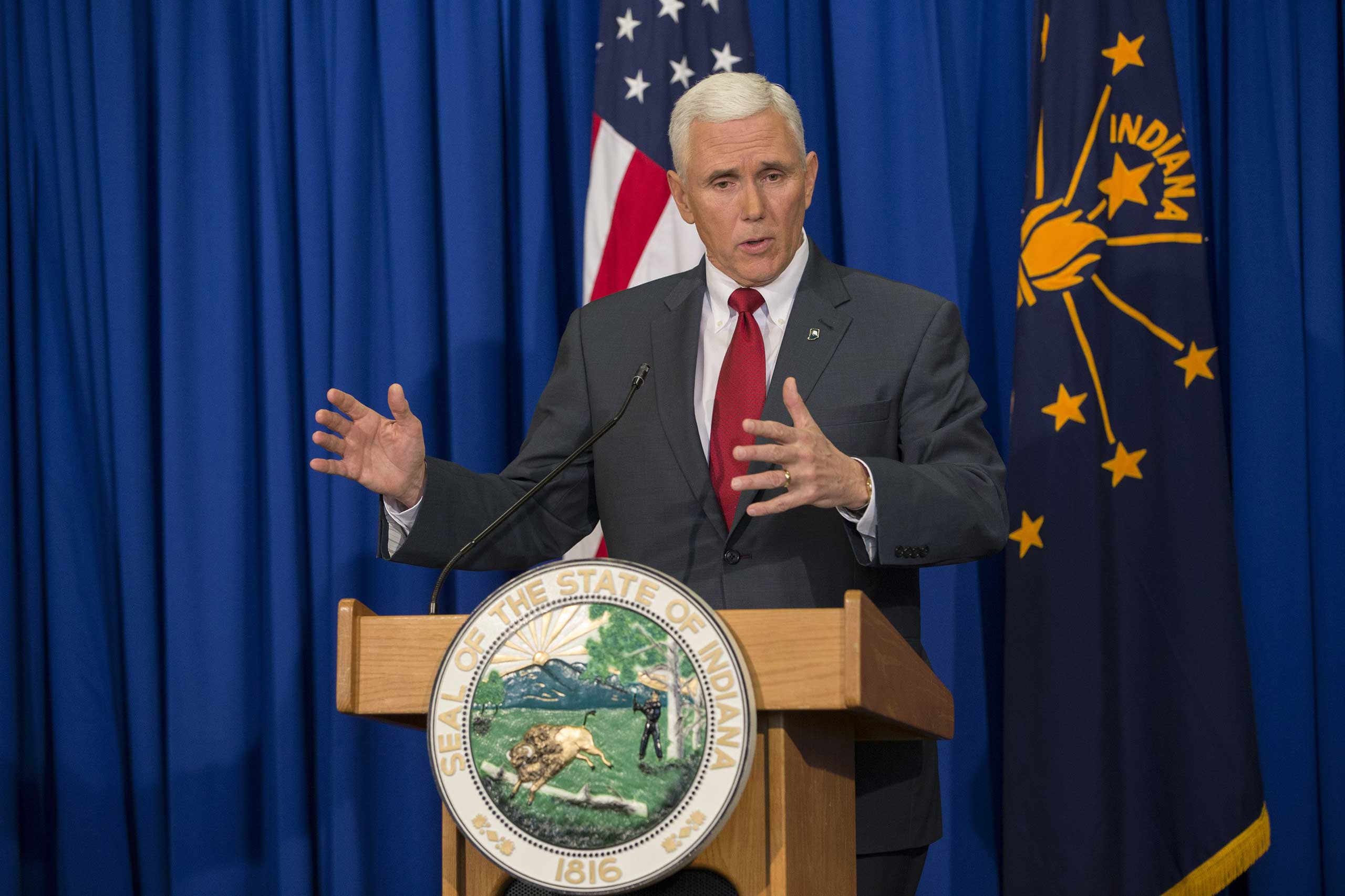 Indiana Gov. Mike Pence Holds Press Conference