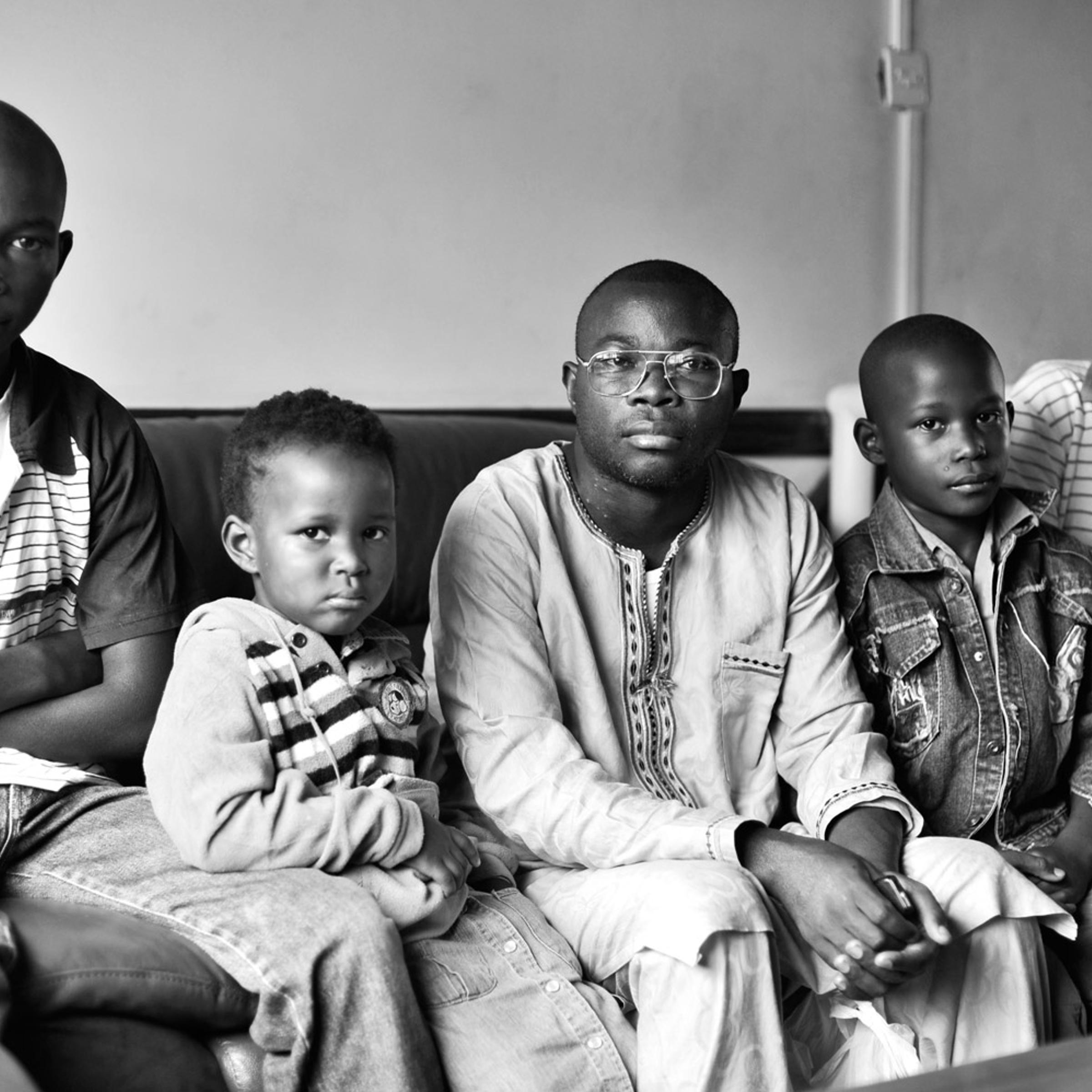 Pastor Marrion with his children in Nairobi two days after he was discharged from the hospital. Pictured are Rapha, 13; Karin Beuta, 3; Pastor Marrion; Jireh, 8; and Shalom, 11.
