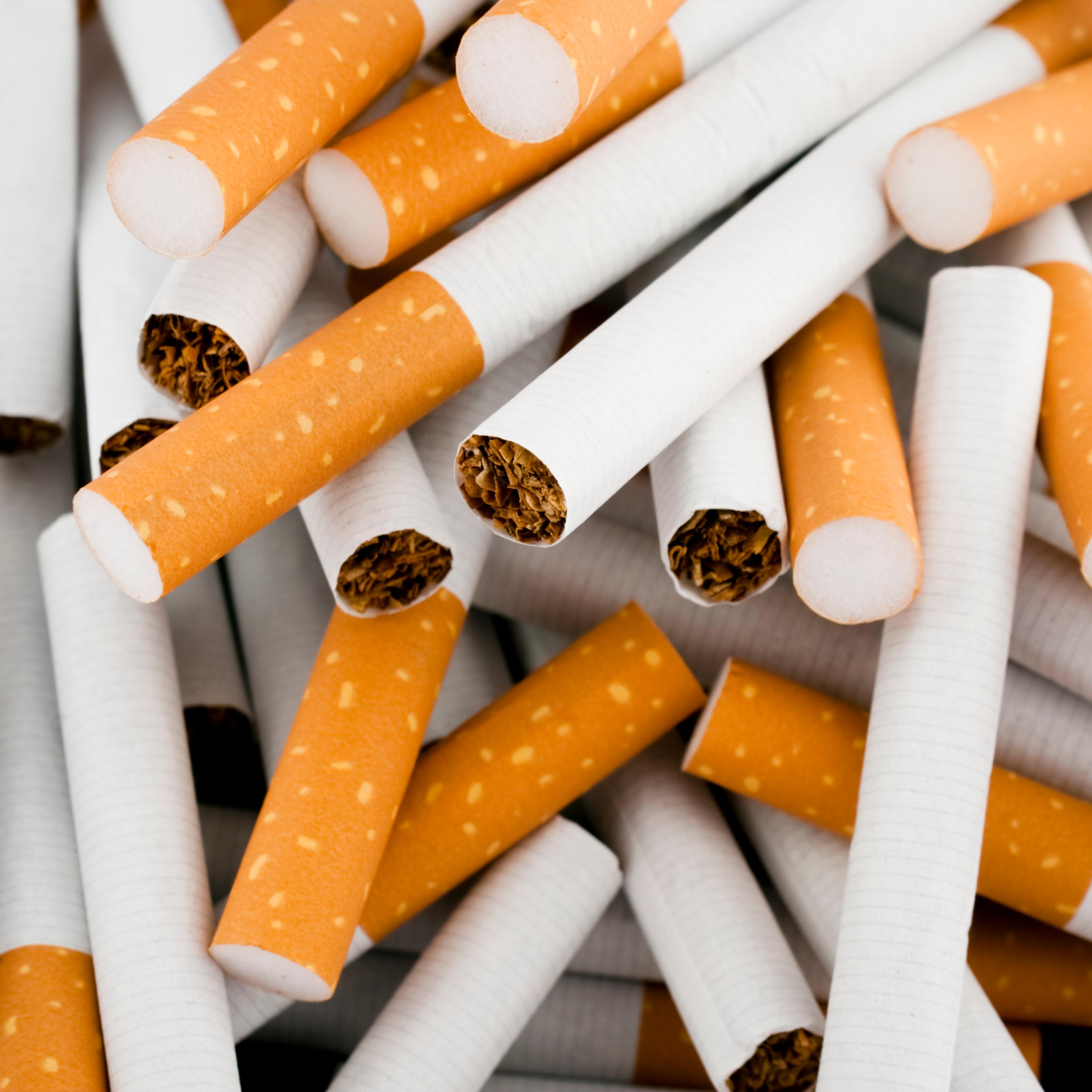 Cigarettes randomly piled in a large heap