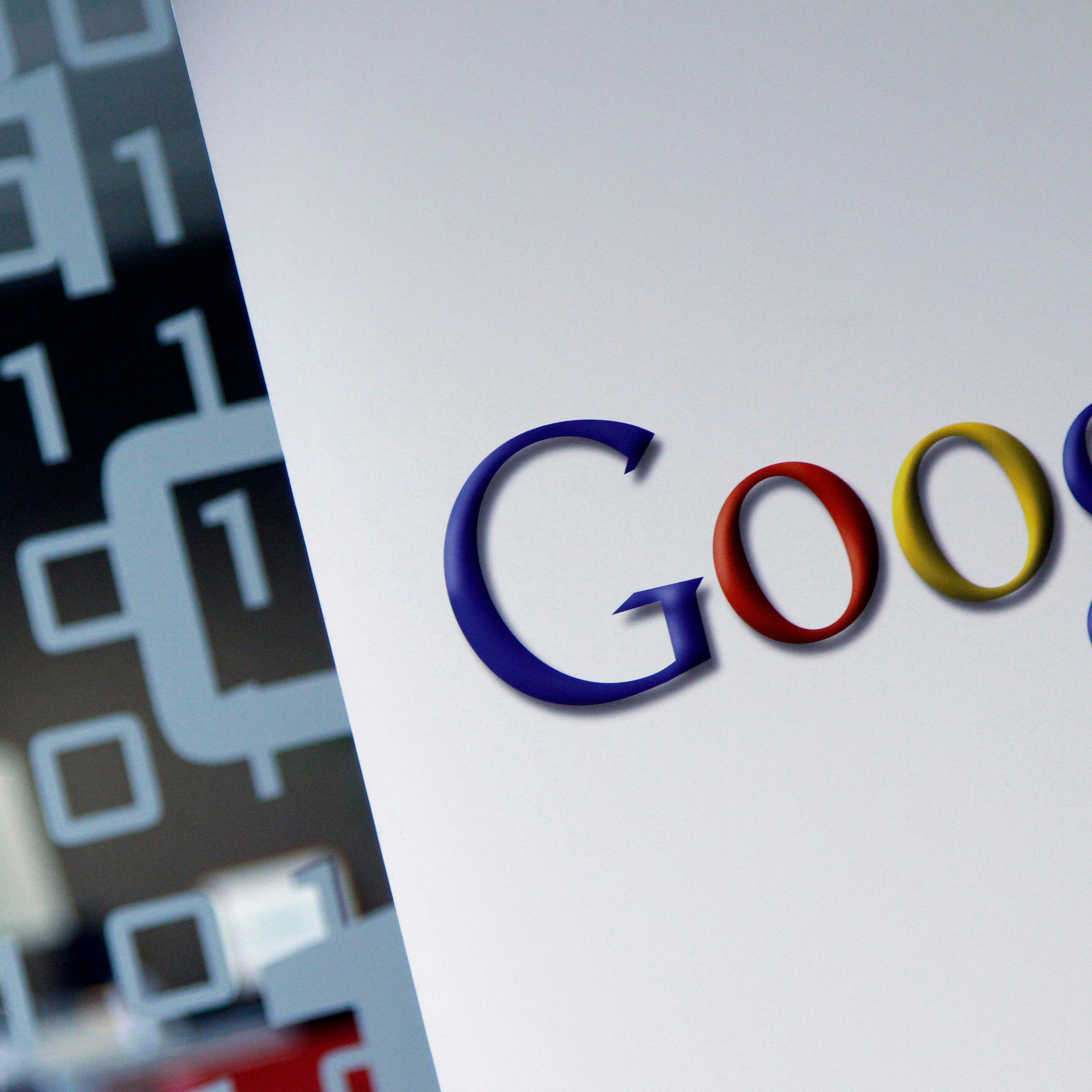 In this March 23, 2010 file photo, the Google logo is seen at the Google headquarters in Brussels.