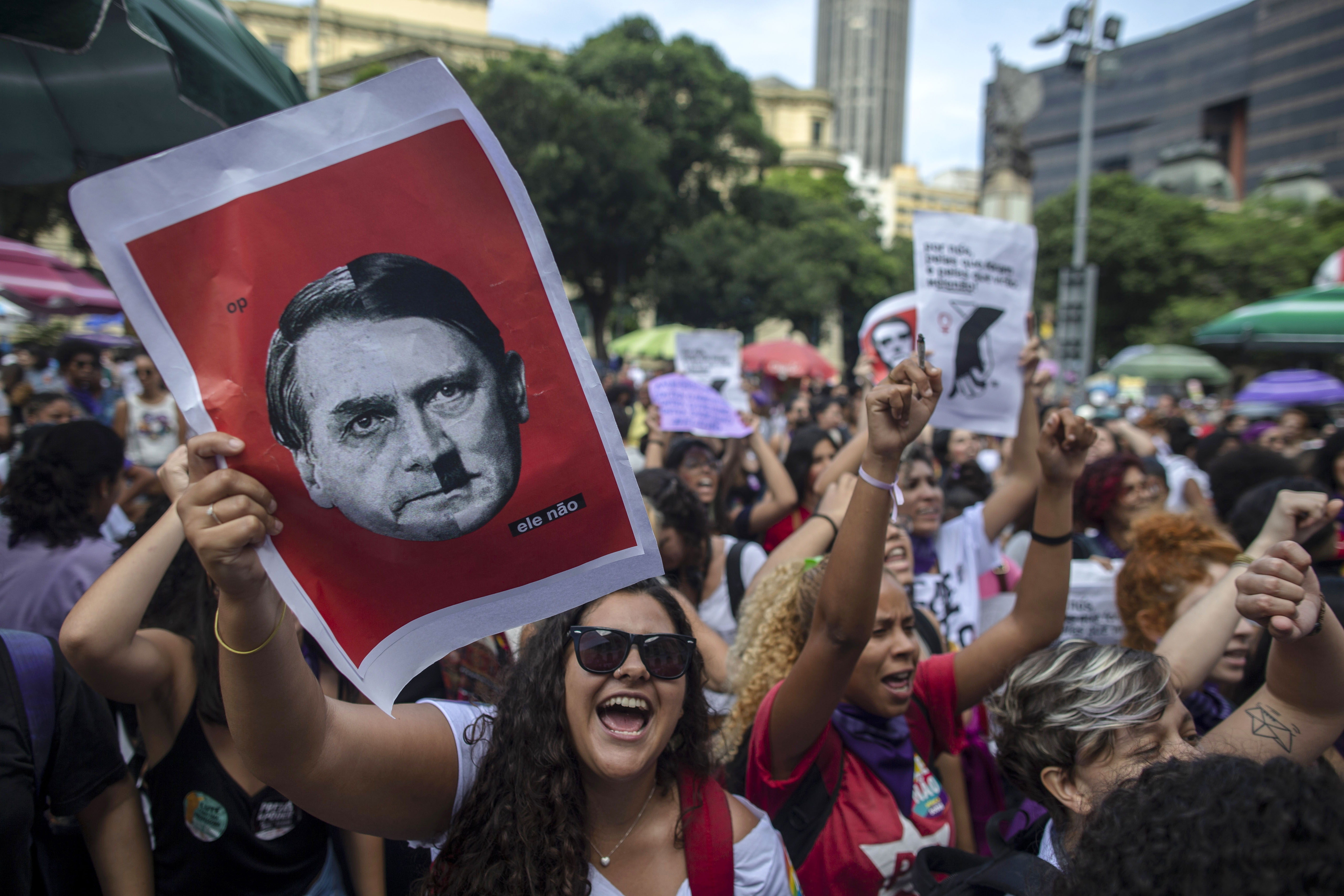 BRAZIL-ELECTION-BOLSONARO-WOMEN-PROTEST