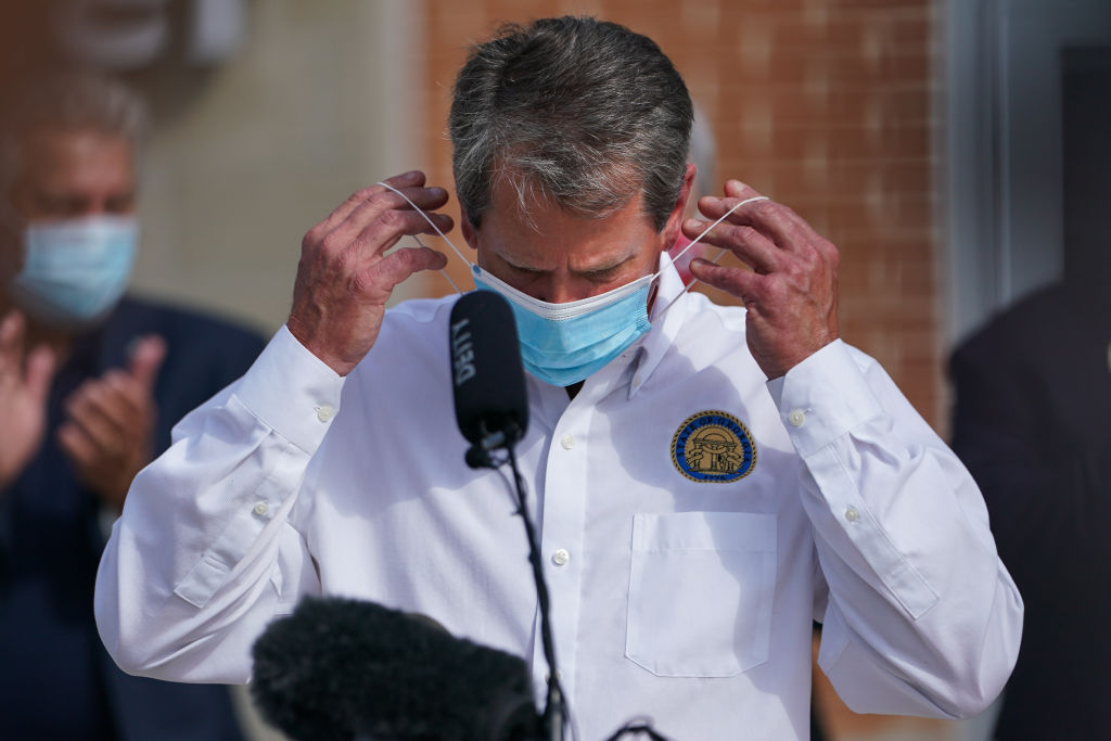 Governor Kemp Holds 'Wear A Mask' Tour As Covid-19 Cases In Georgia Spike