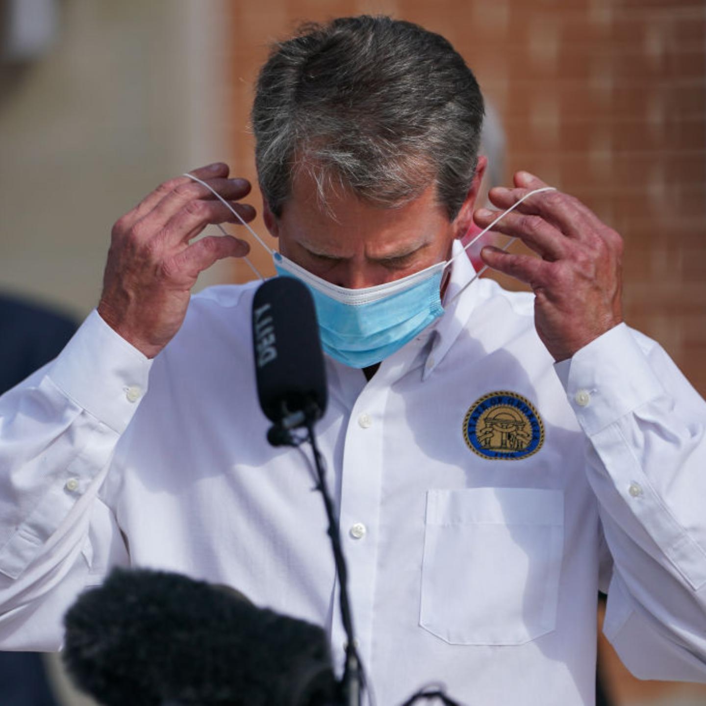 Governor Kemp Holds 'Wear A Mask' Tour As Covid-19 Cases In Georgia Spike