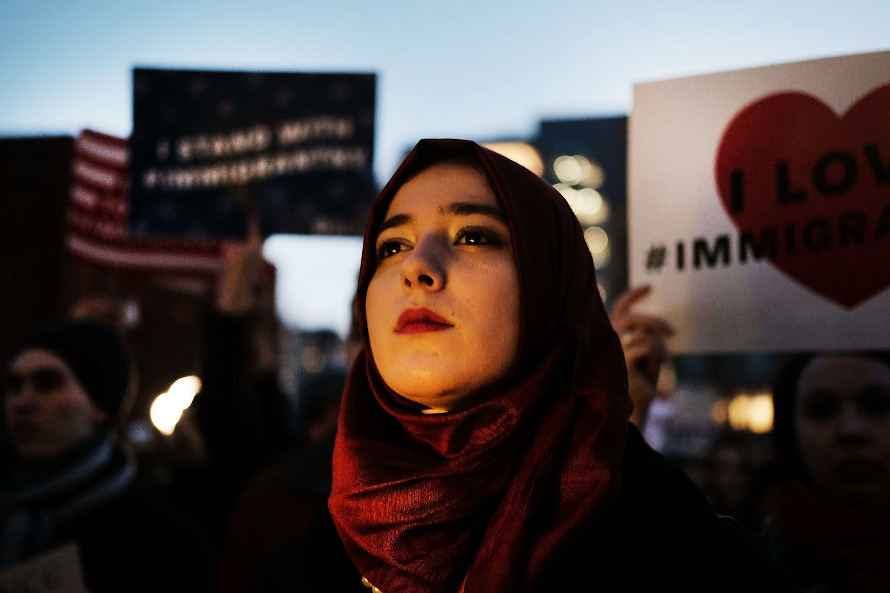 Rally For Muslim And Immigrant Rights Held In New York City